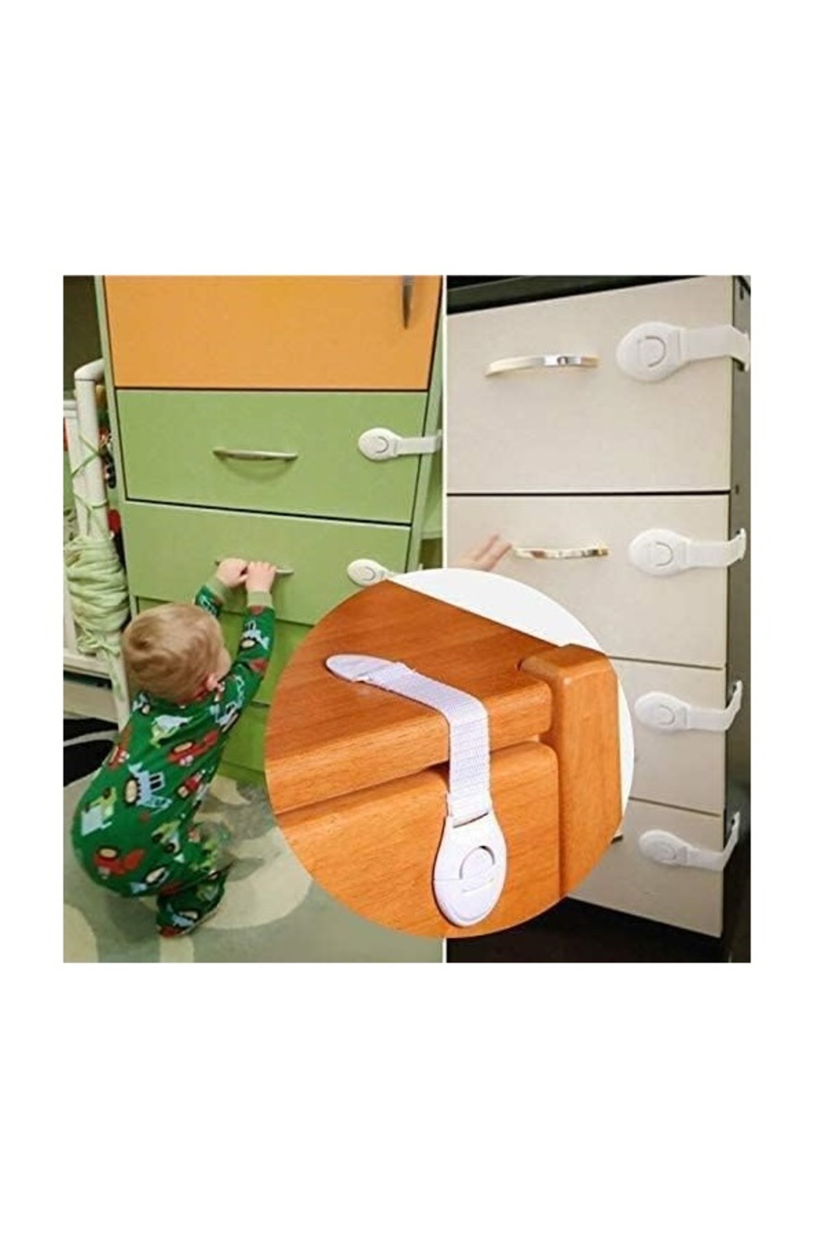 Kidkid-10 قطع قفل للأطفال والرضع بطول 3 أمتار - خزانة بأدراج 8