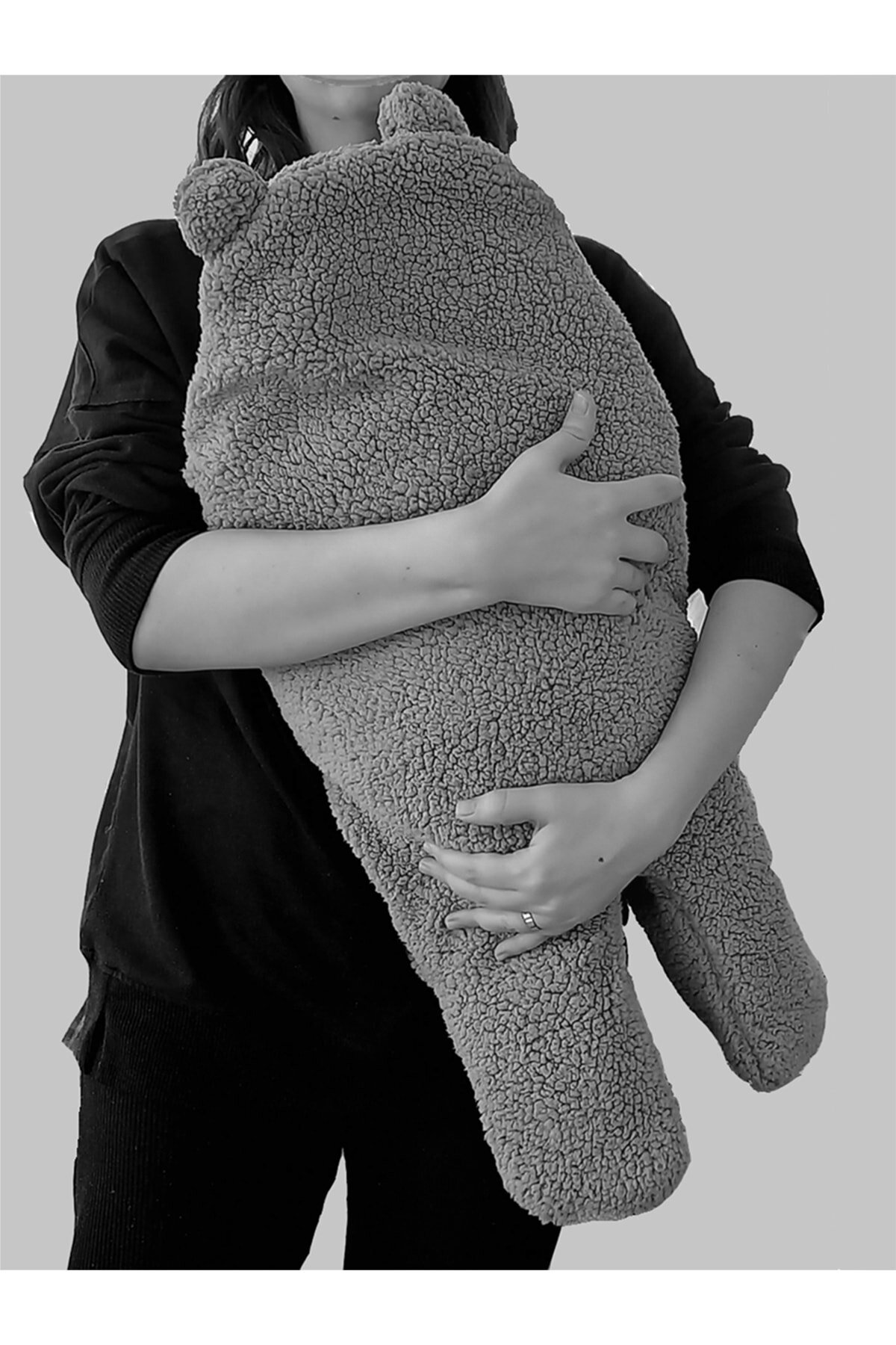 migie 0-4 Ay Bebek Dış Kundak Uyku Tulumu Kıvırcık Wellsoft Peluş Gri fotoğrafı 5 (önizleme)