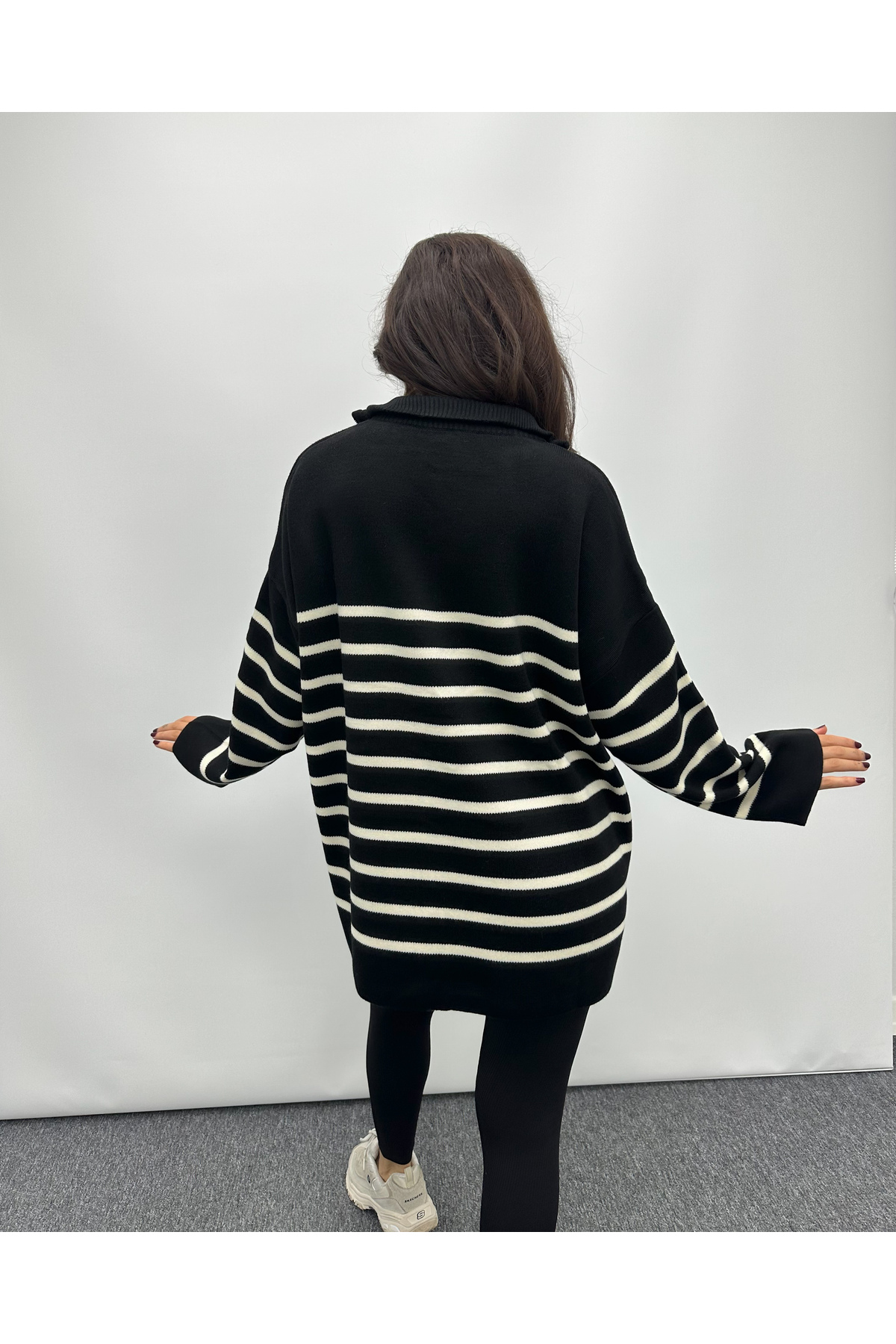 Fermuarlı Oversize Triko