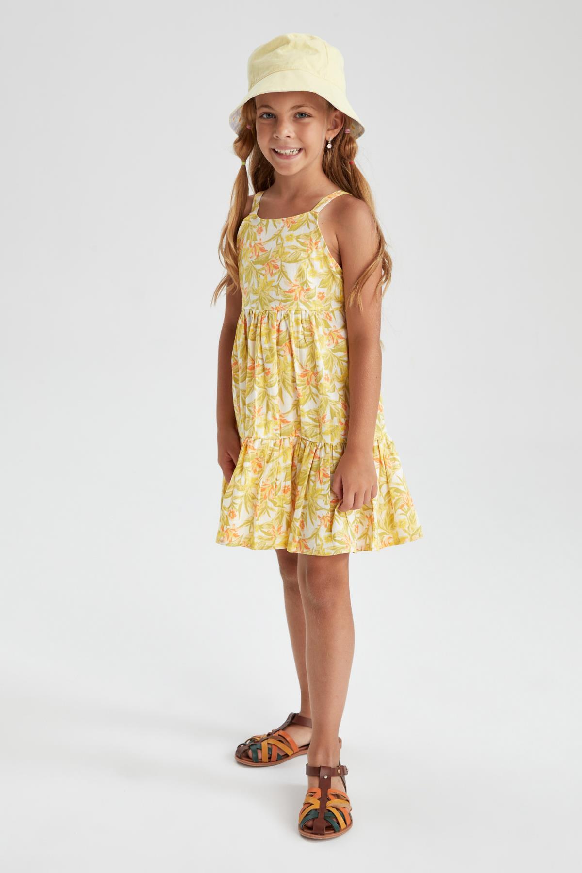 لباس مجلسی دخترانه زرد دفکتوDefacto | W8298A622SP اورجینال - تصویر 4