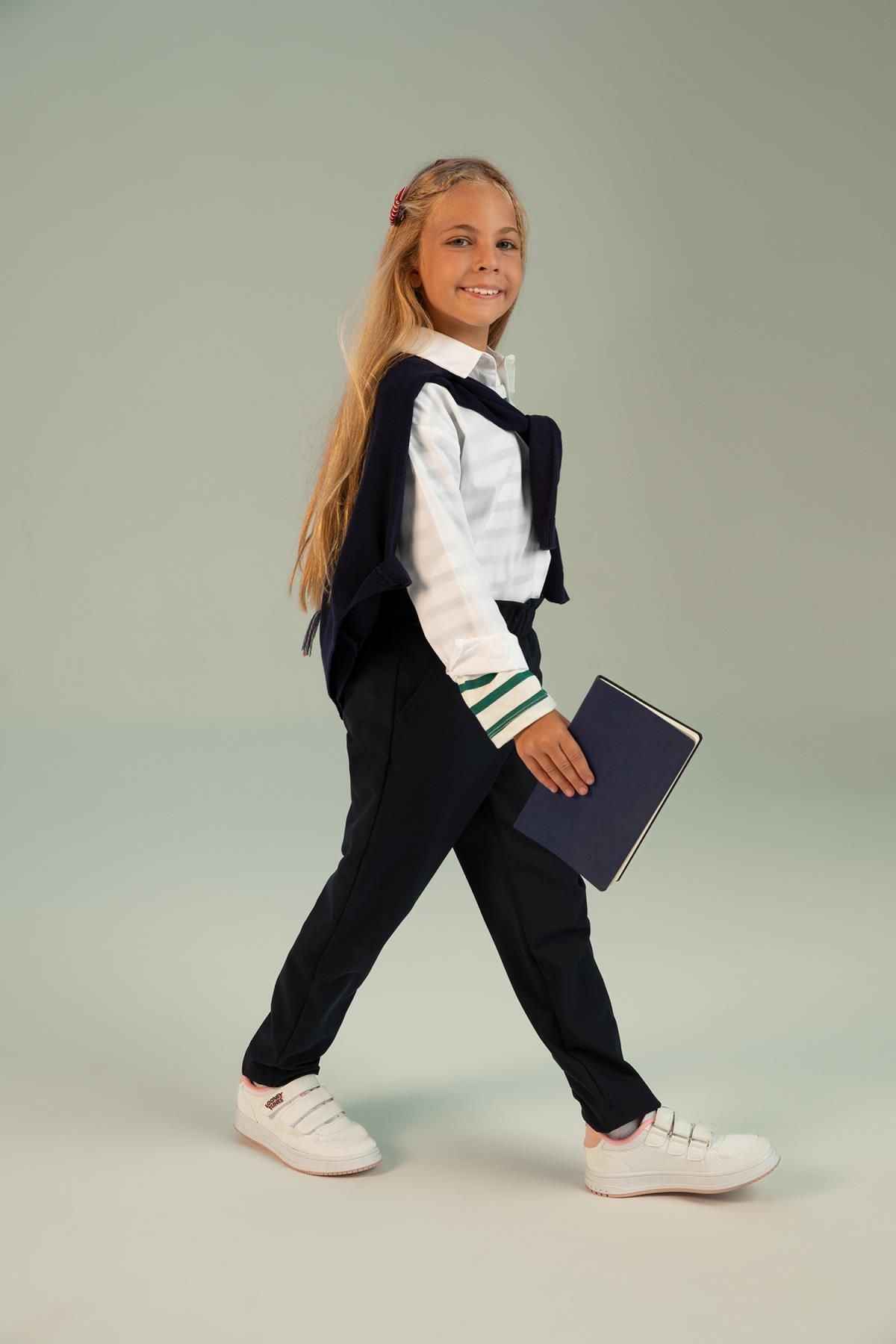 Girls Black School Trousers Women Work Office Skinny Stretch Trousers Sizes  6 8 10 12 14 16 (6, Two Button Wide Leg) : Amazon.co.uk: Fashion