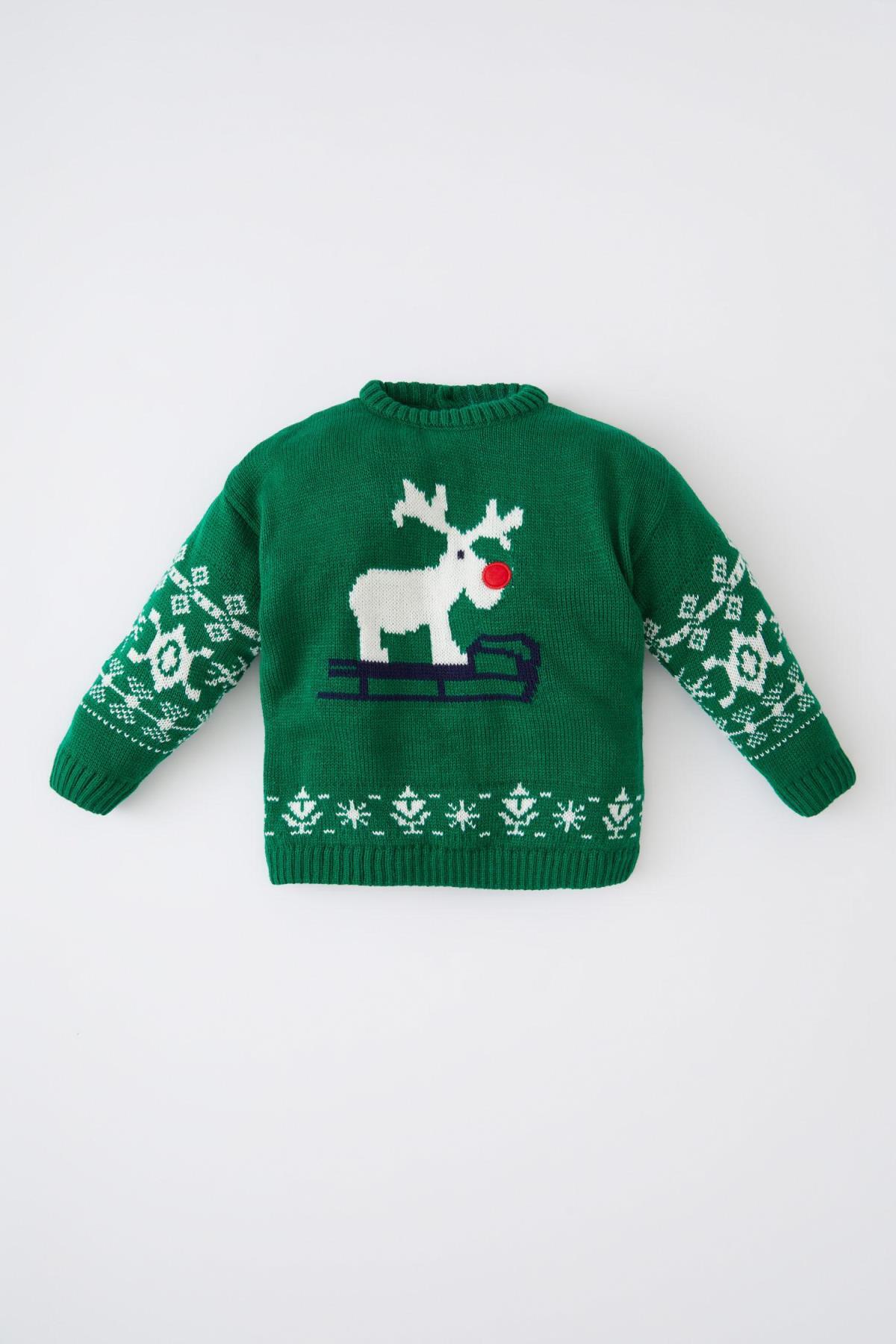 Defacto Erkek Bebek Bisiklet Yaka Hayvan Desenli Kazak fotoğrafı 2 (önizleme)