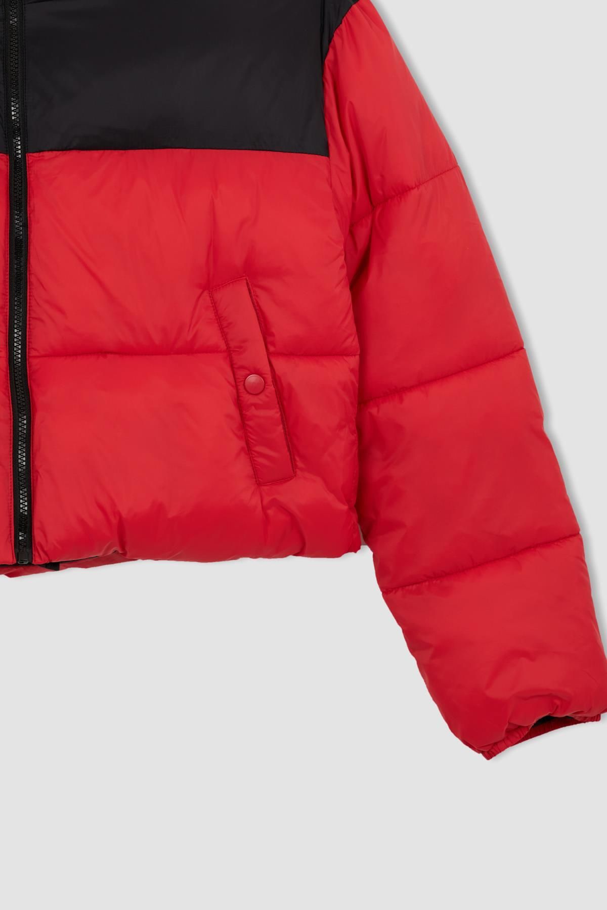 Zara color block puffer jacket top