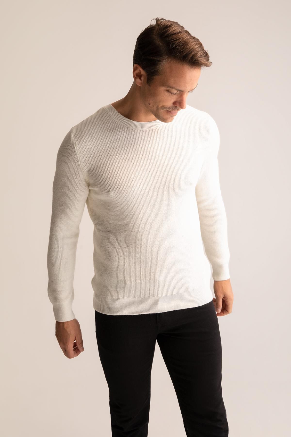 DeFacto-Regular Fit Crew Neck Knitwear Sweater 3