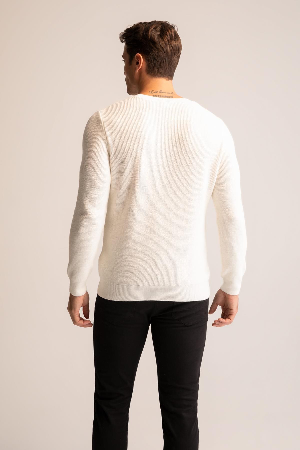 DeFacto-Regular Fit Crew Neck Knitwear Sweater 5