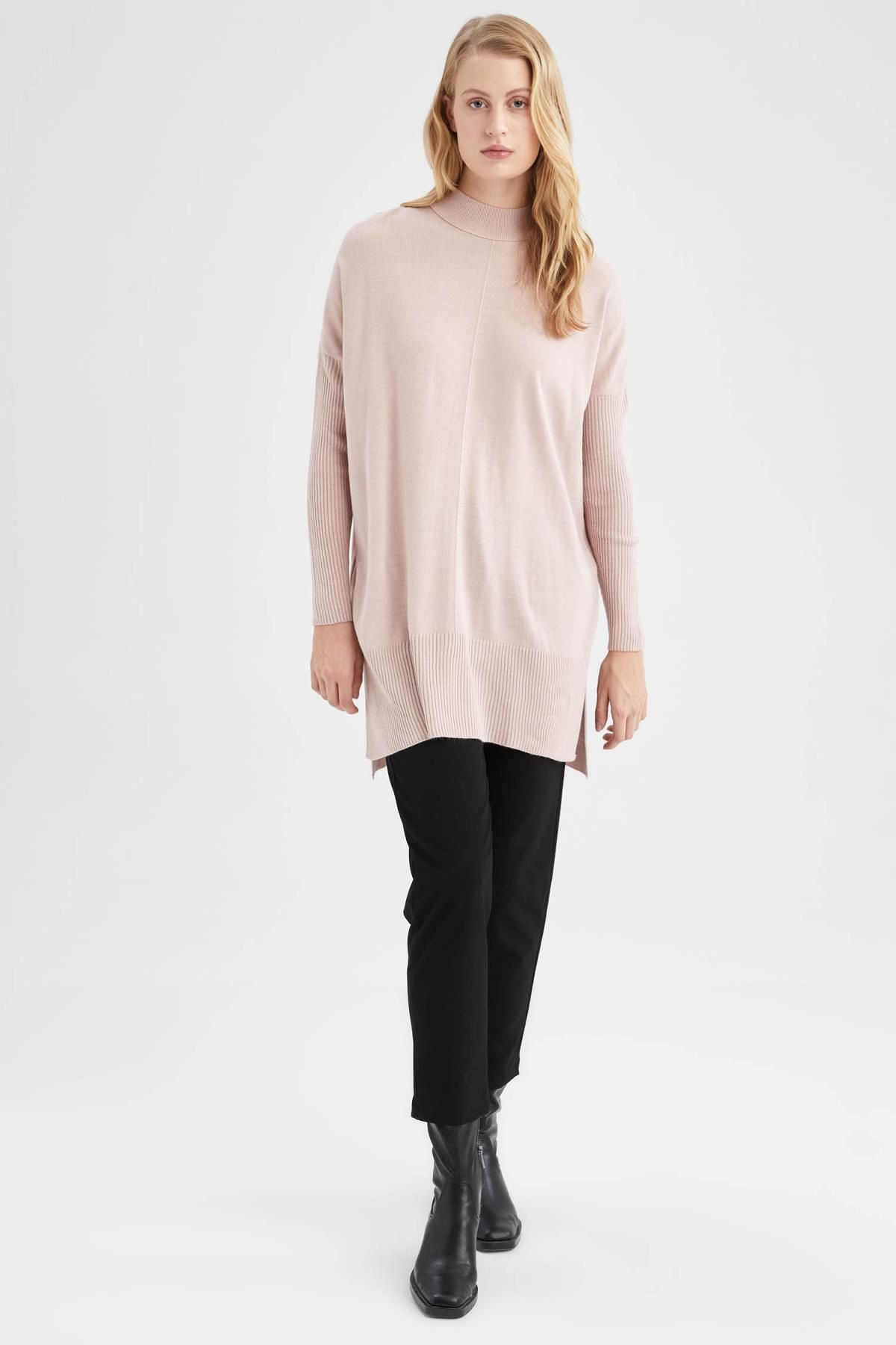 DeFacto-Regular Fit Half Turtleneck Tunic 2