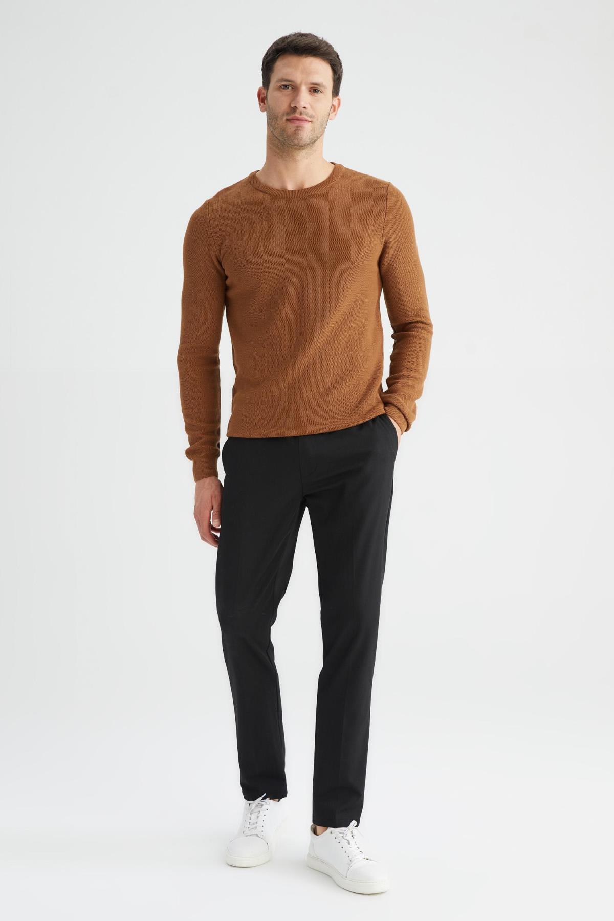 DeFacto-Slim Fit Crew Neck Knitwear Sweater 5