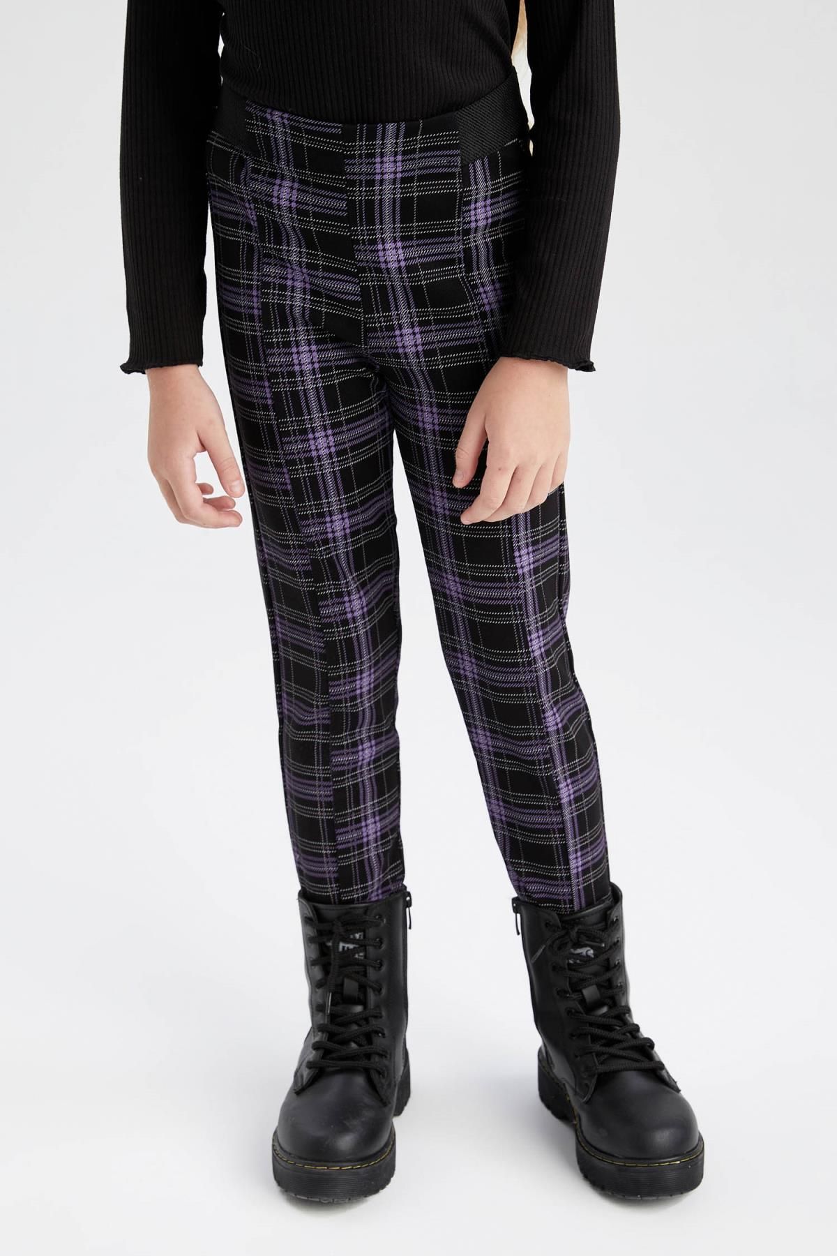 DeFacto-Girl's Checkered Long Tights 3