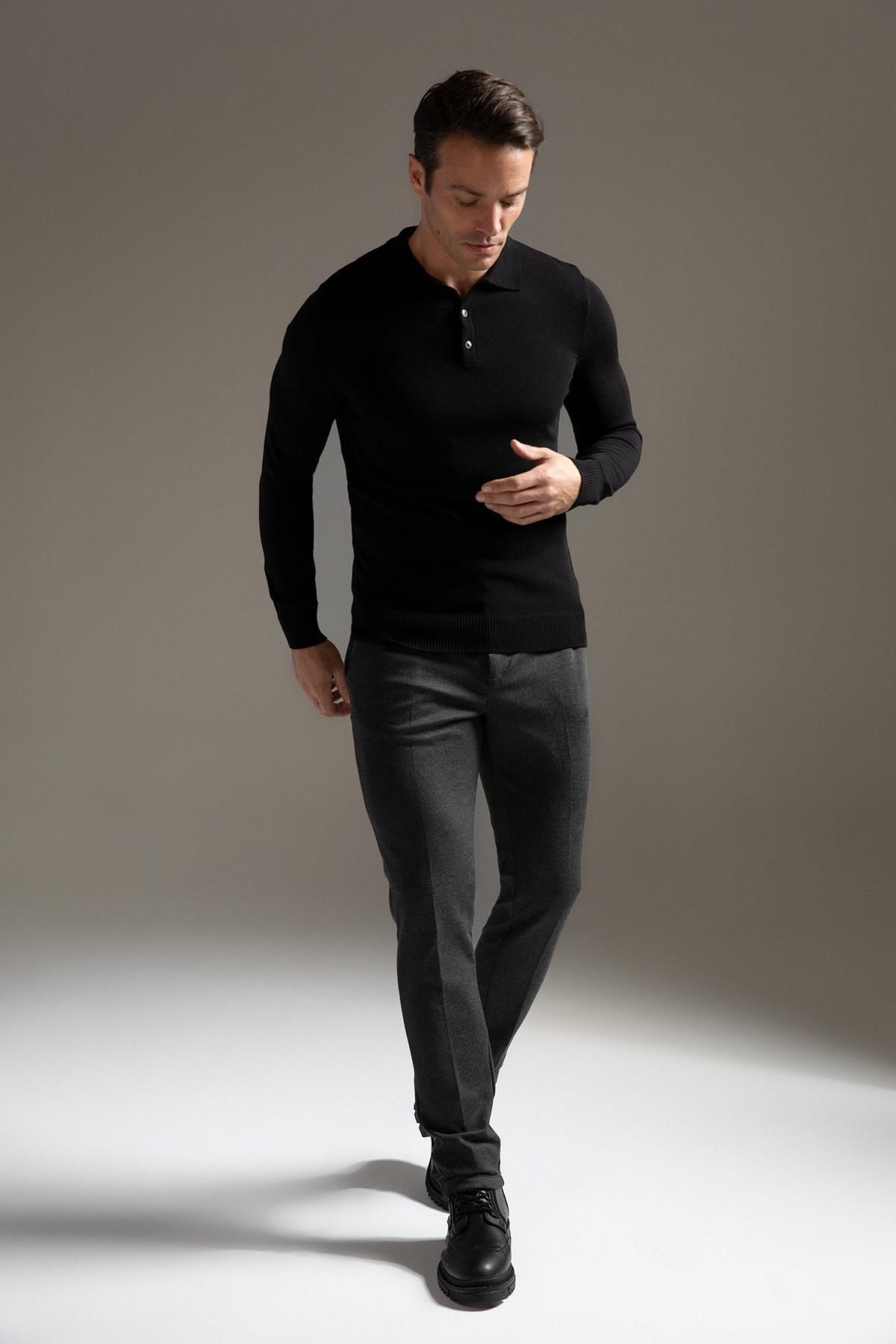 Slim Fit Polo Yaka Kazak