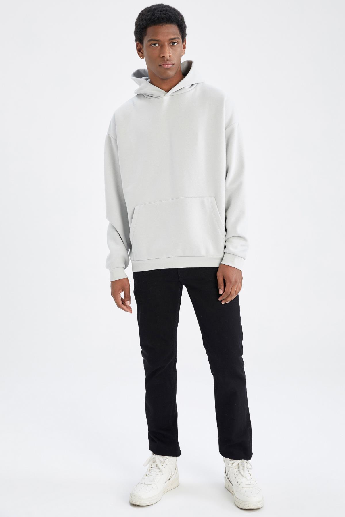 سویشرت مردانه خاکستری دفاکتو | Y1237AZ22AU اورجینال - تصویر 6