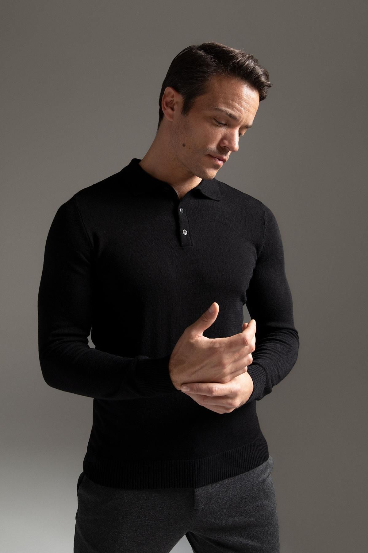 Slim Fit Polo Yaka Kazak
