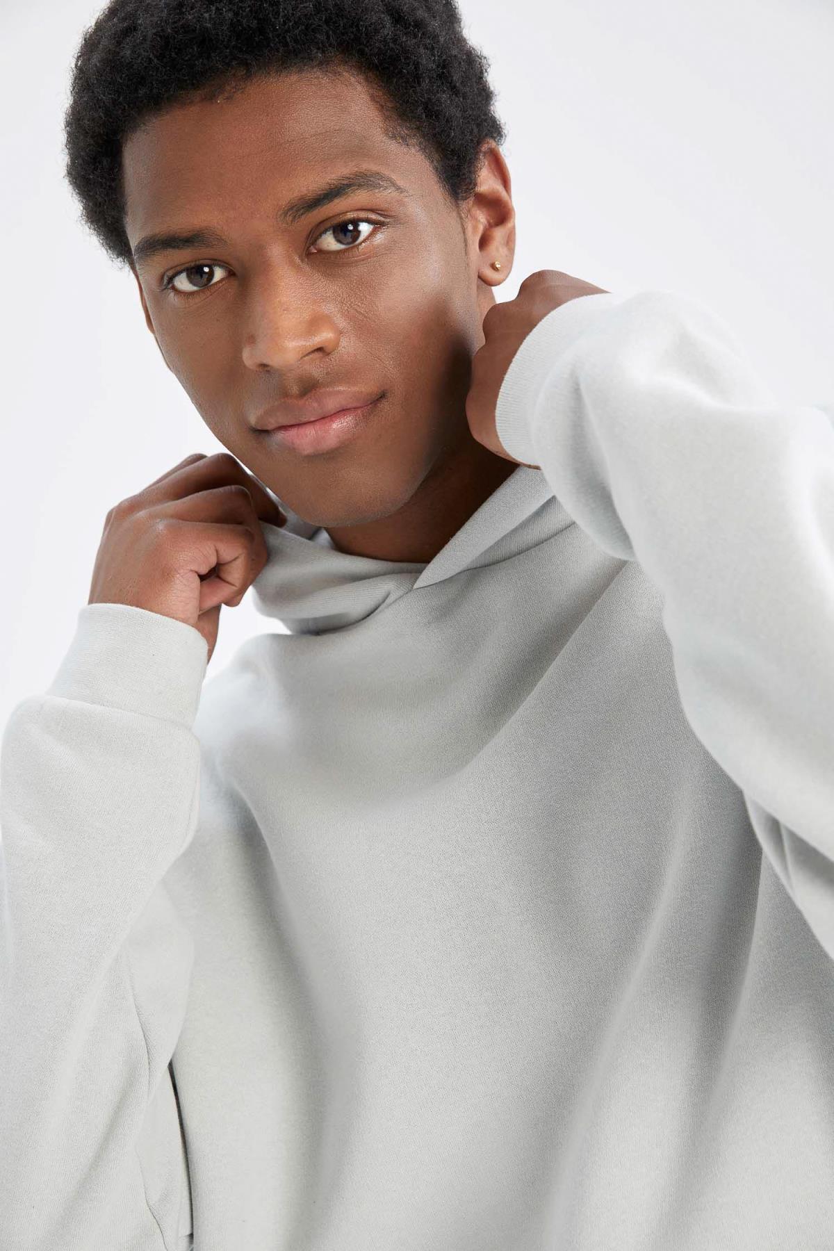 سویشرت مردانه خاکستری دفاکتو | Y1237AZ22AU اورجینال - تصویر 8