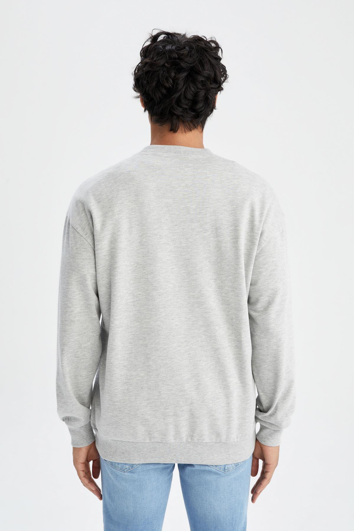 سویشرت مردانه خاکستری دفاکتو | Y0325AZ22AU اورجینال - تصویر 8