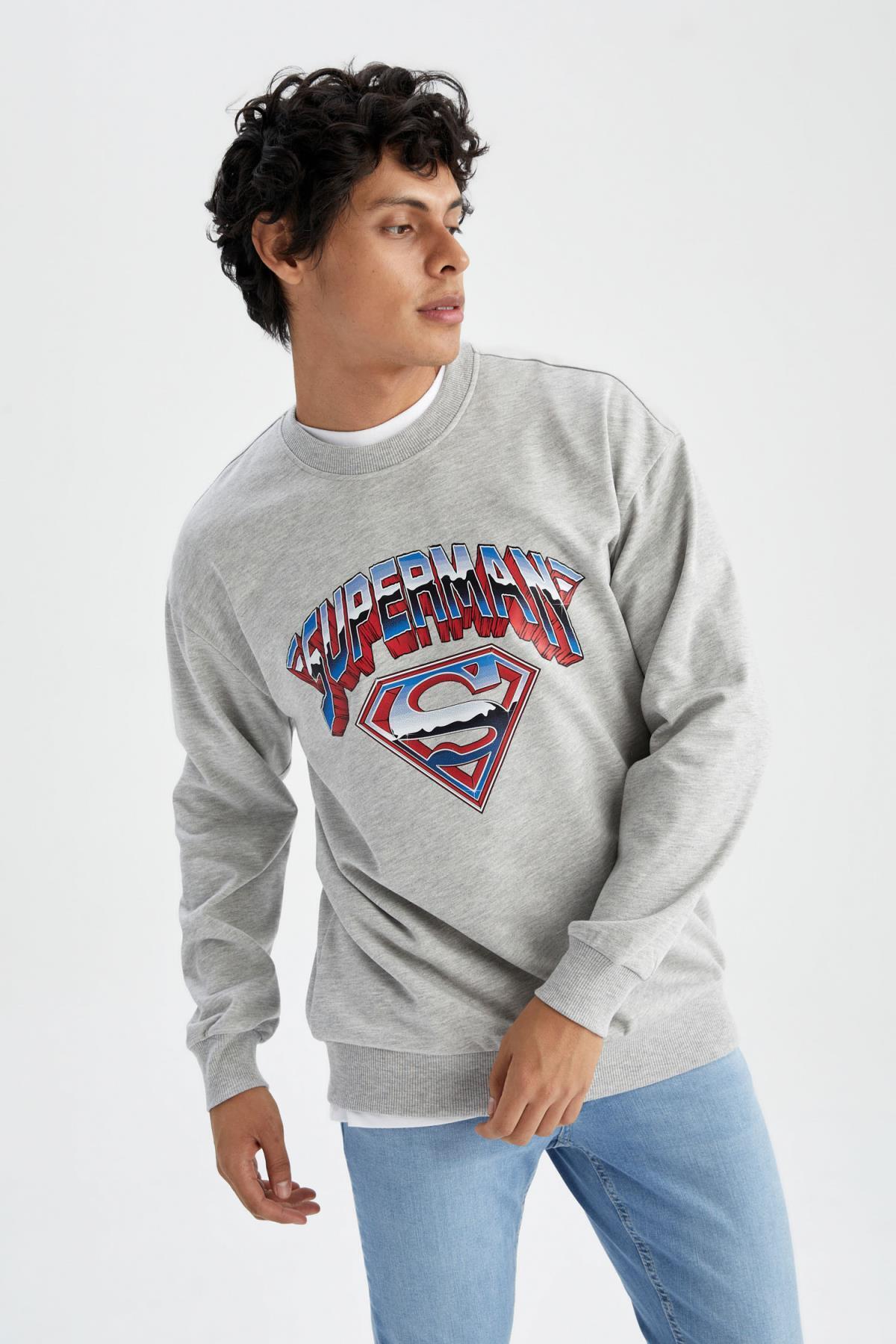 سویشرت مردانه خاکستری دفاکتو | Y0325AZ22AU اورجینال - تصویر 7