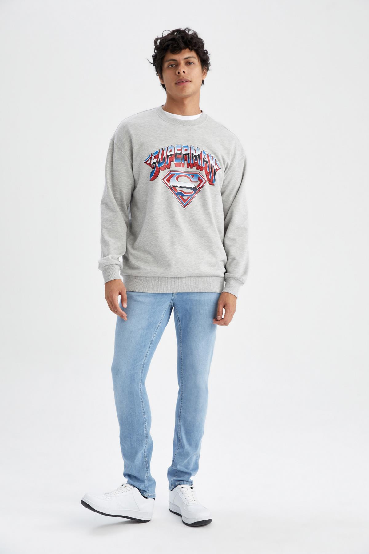 سویشرت مردانه خاکستری دفاکتو | Y0325AZ22AU اورجینال - تصویر 5