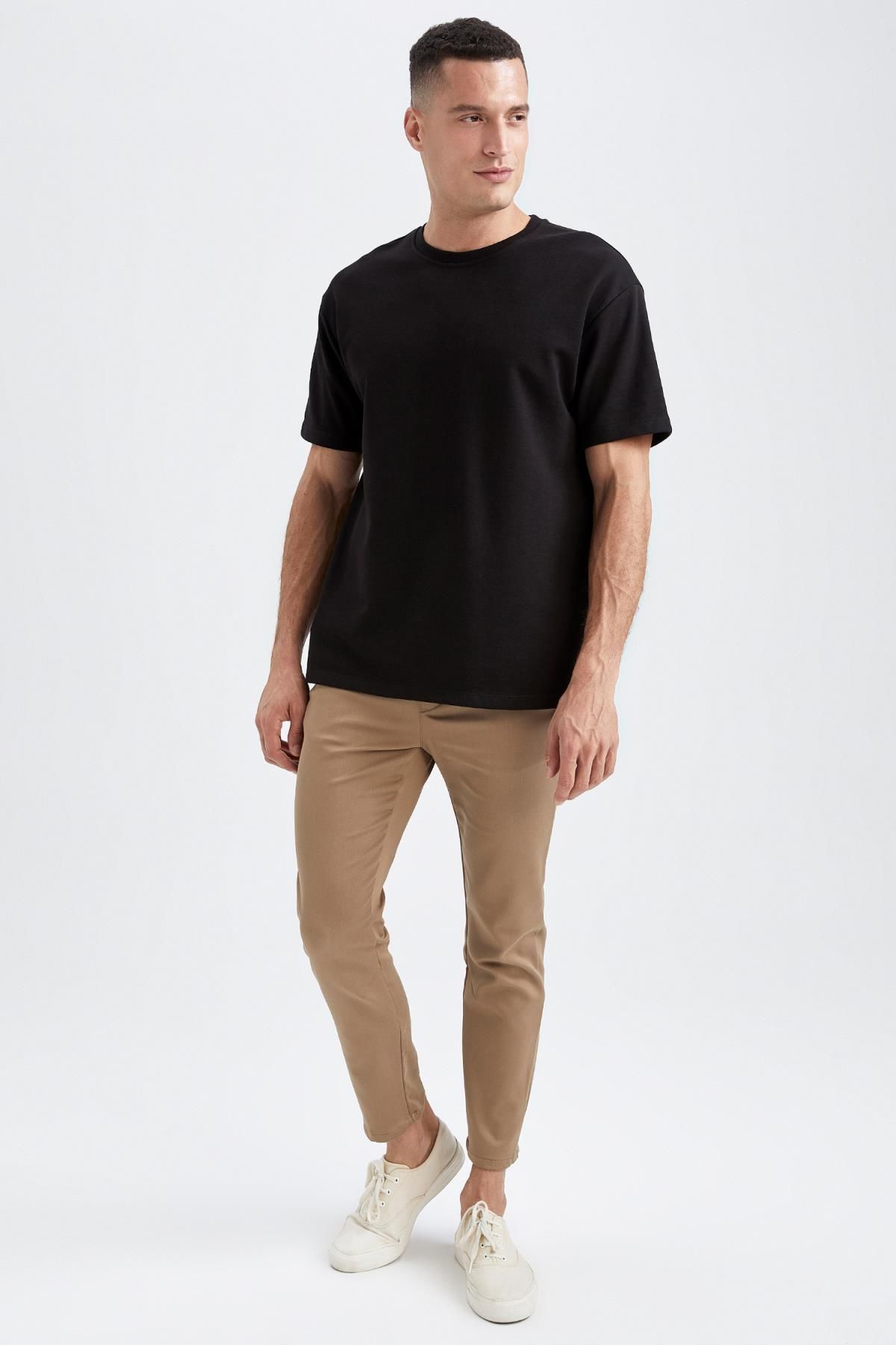 DeFacto-Jogger Fit Lace Waist Chino Trousers 4