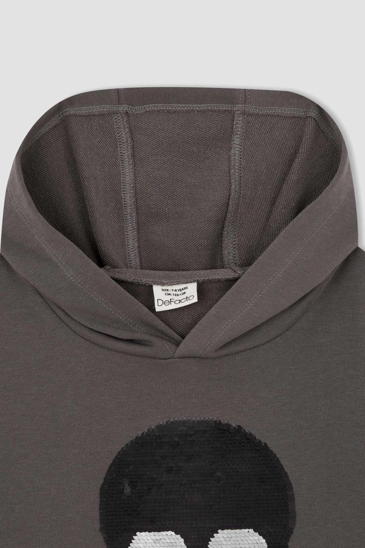 سویشرت پسرانه خاکستری Defacto | Y5970A622AU اورجینال - تصویر 6