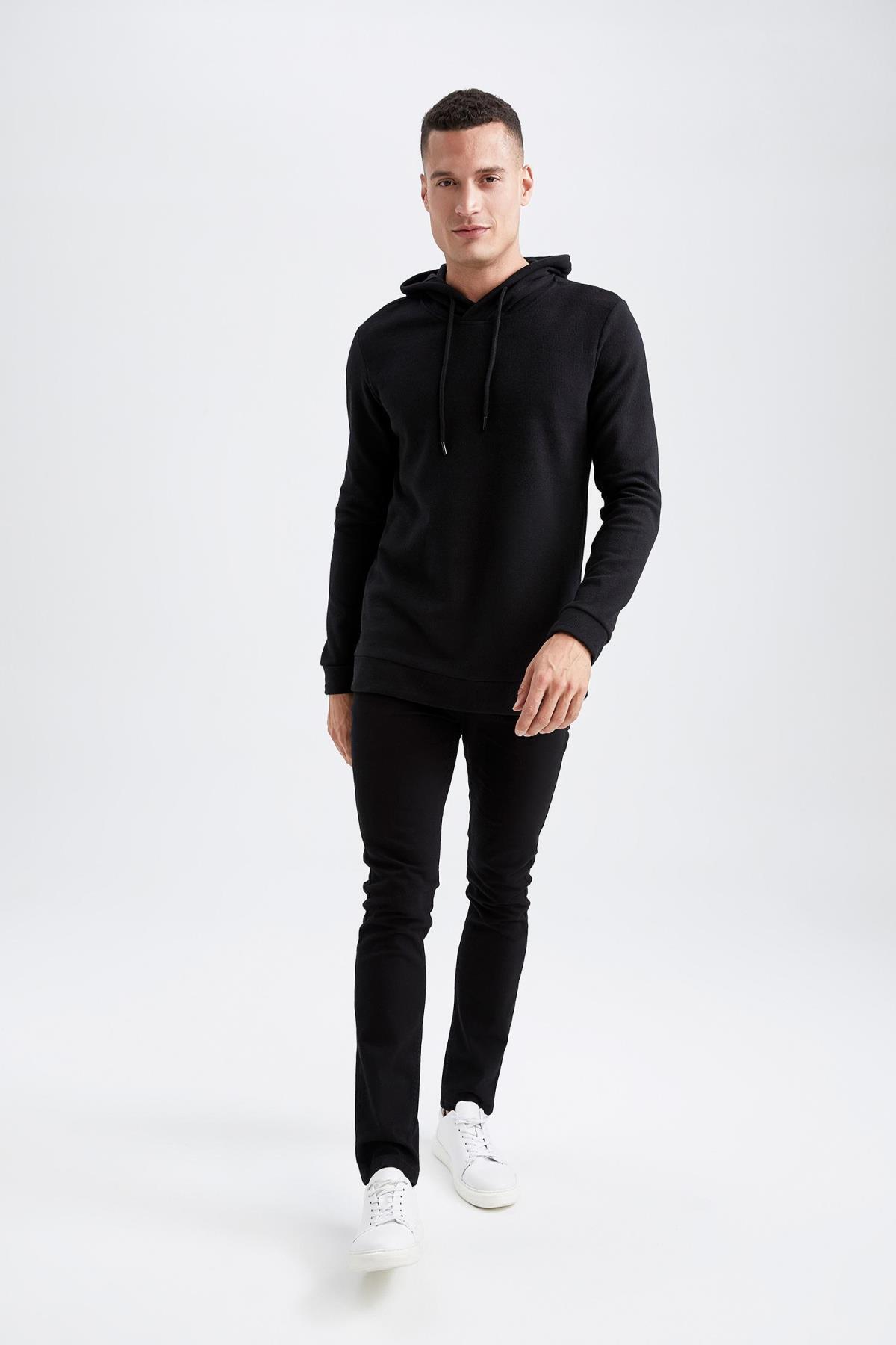 سویشرت مردانه مشکی دفاکتو | S9052AZ22WN اورجینال - تصویر 8