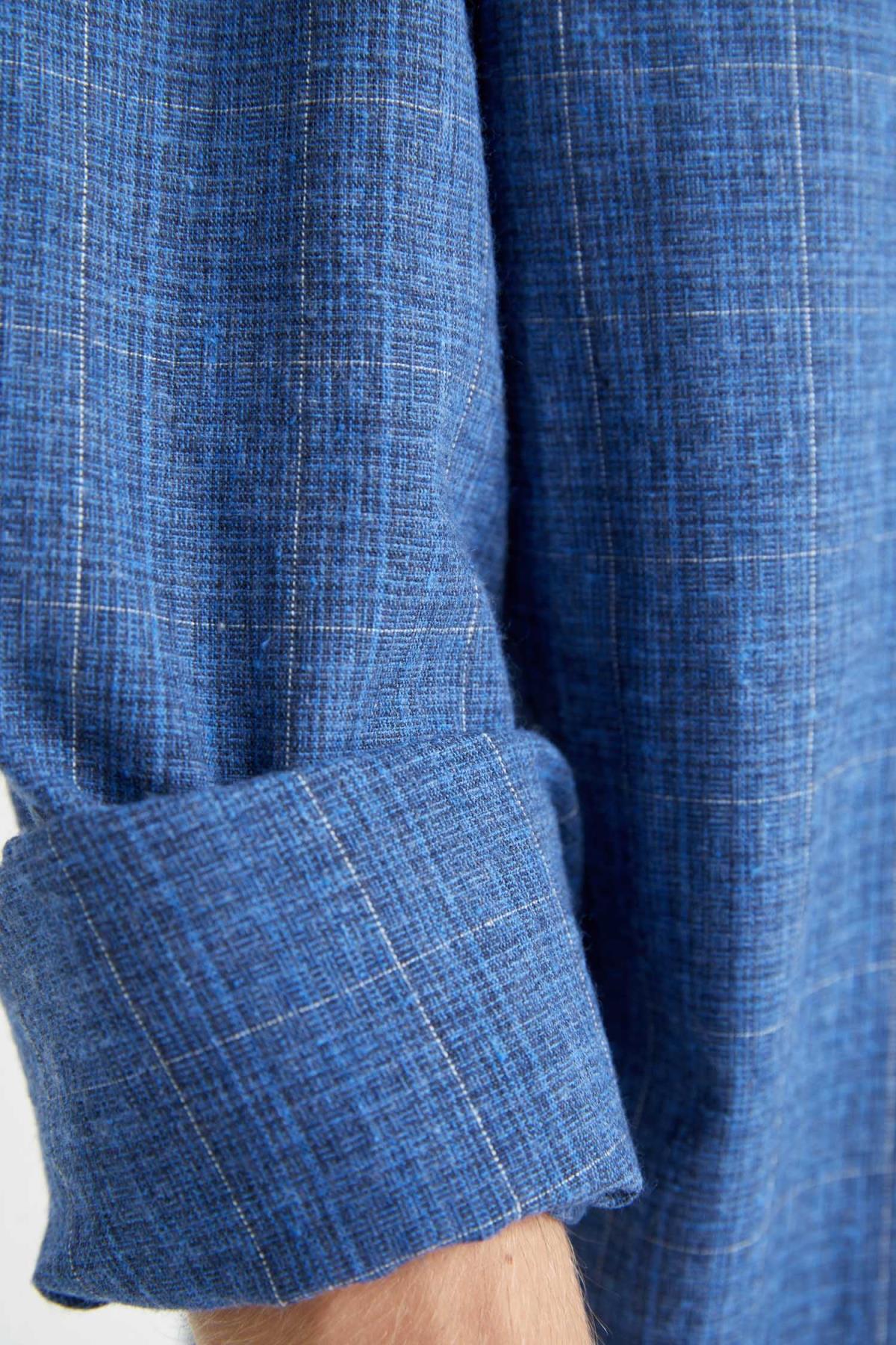 پیراهن مردانه آبی دفکتو | V4312AZ22WN اورجینال - تصویر 7