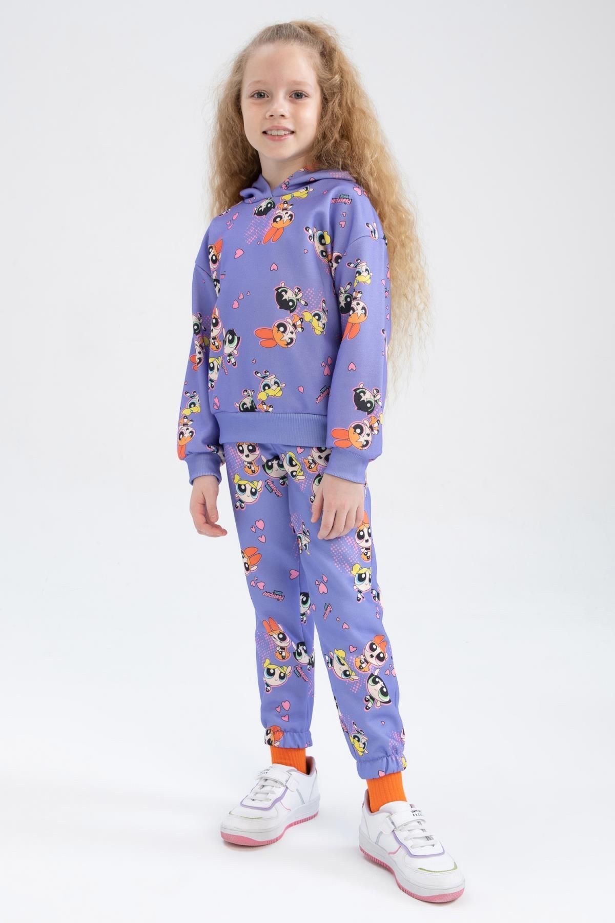 DeFacto-Powerpuff Girls gemusterte Jogginghose für Mädchen – Y9000a622wn 4