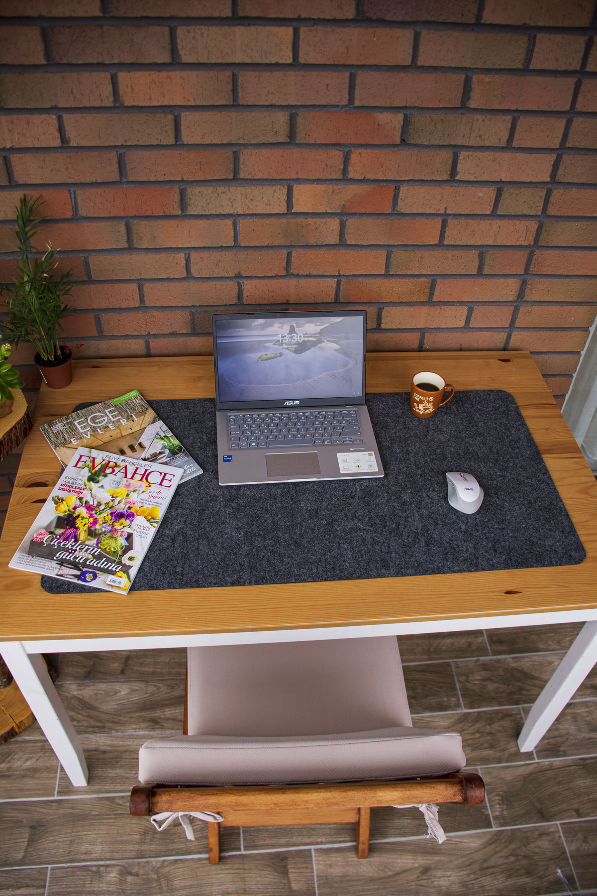 Masa Üstü Düzenleyici Bilgisayar ve Mouse Matı Pad 50x100 Cm Antrasit 2