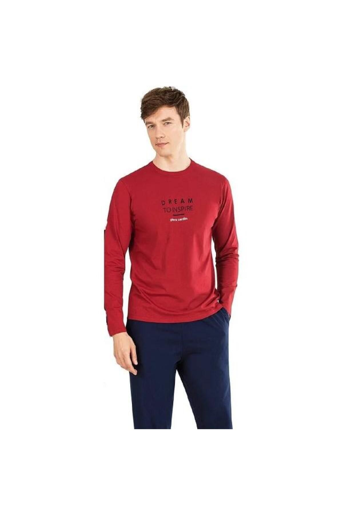 ست پیژامه قرمز مردانه لباس خواب CARDIN 6035 Pierre Cardin