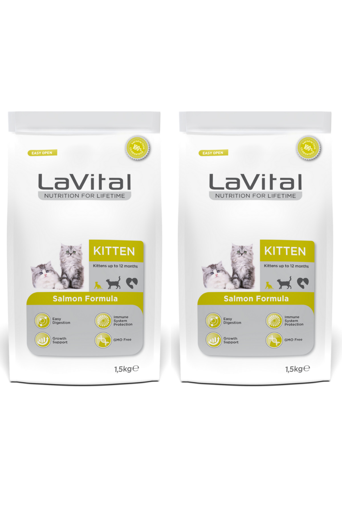 LaVital Kitten Somonlu Premium Yavru Kedi Maması 1.5 Kg 2'li Paket