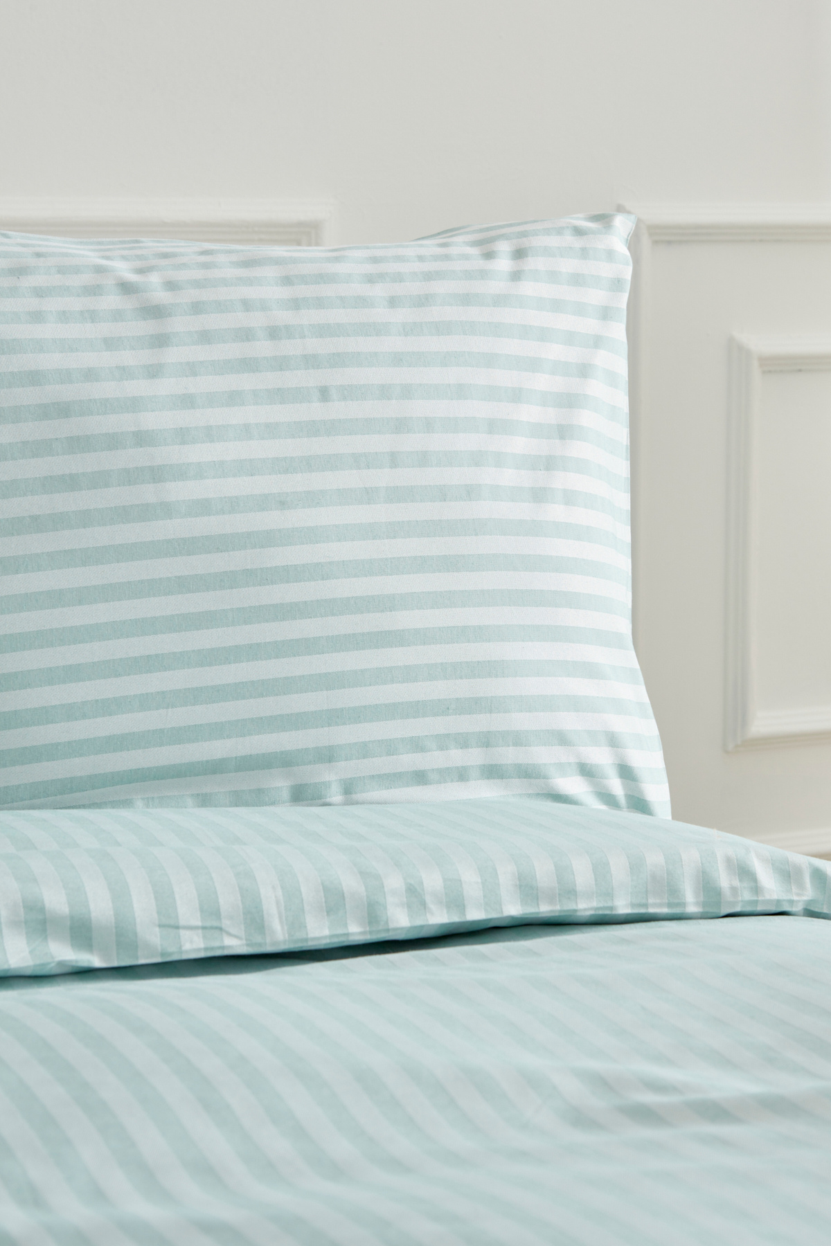 Karaca Home Josef Mint Çizgili Saten Çift Kişilik Nevresim Takımı fotoğrafı 7 (önizleme)