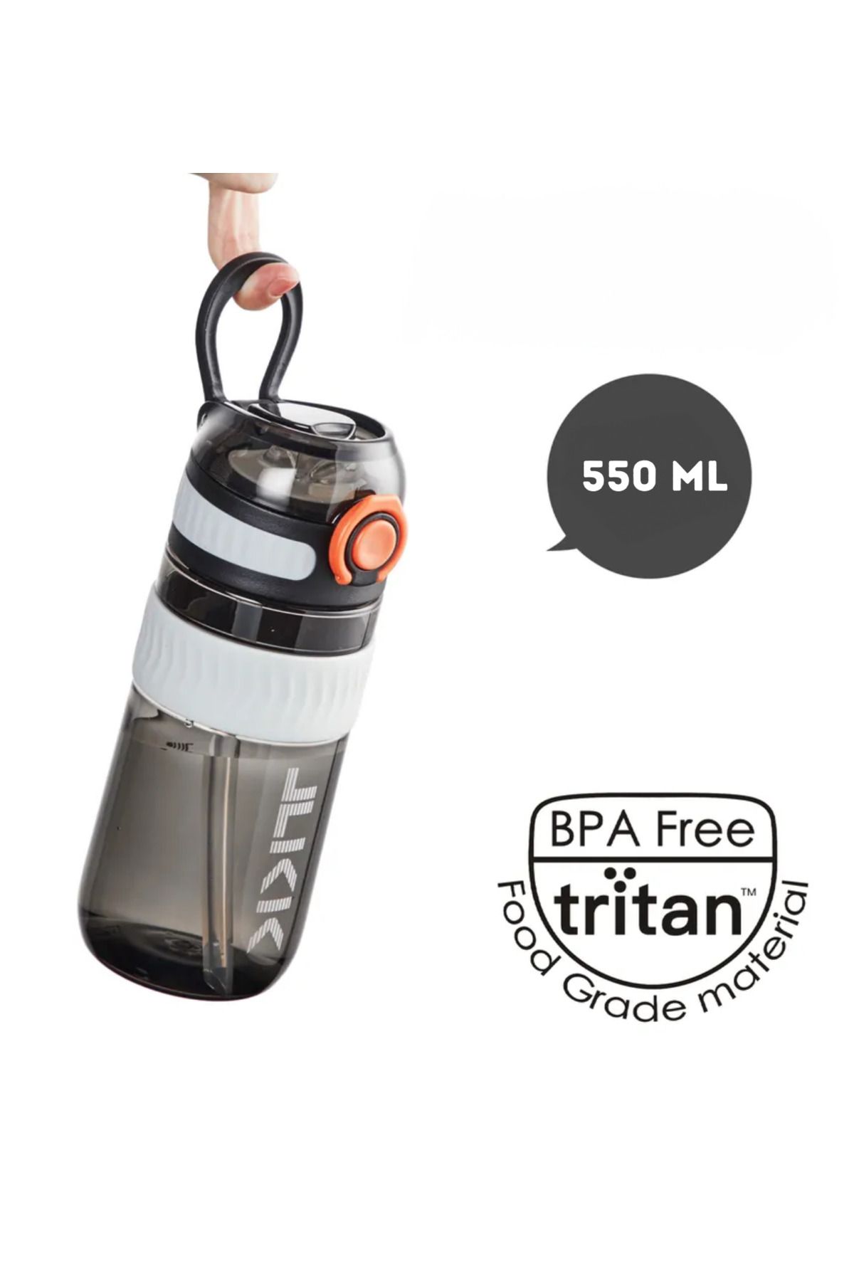 قمقمه ورزشی TKK 550ML SILICONE PIPETAN TRANSPORT دستگیره مواد دوام TRITAN PATARA Vagonlife