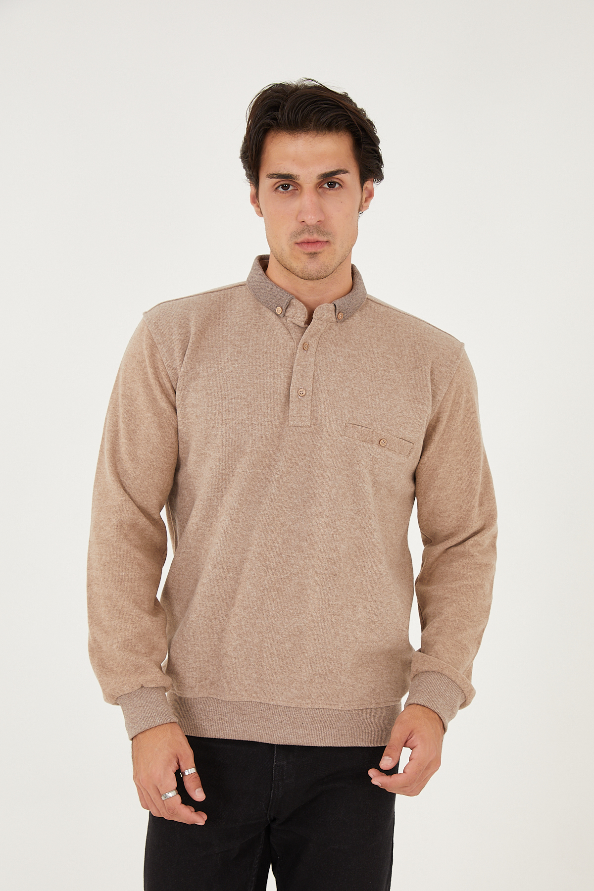 KMKkombin  KMKOMBİN BABA ERKEK CEPLİ GÖMLEK YAKA ÖZEL SELANİK KAZAK - Görsel 5