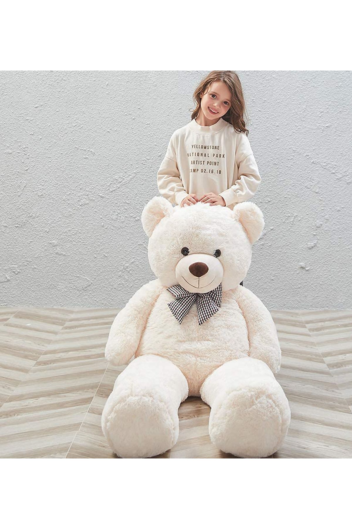 Sole-130 Cm Cute Plush Bear with Bow Tie - Special Gift for Lover Premium Plush Bear 5