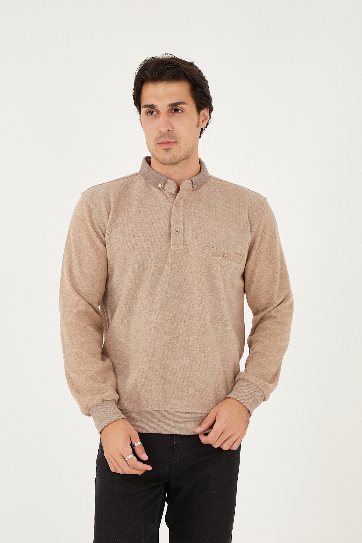 KMKkombin  KMKOMBİN BABA ERKEK CEPLİ GÖMLEK YAKA ÖZEL SELANİK KAZAK - Görsel 2