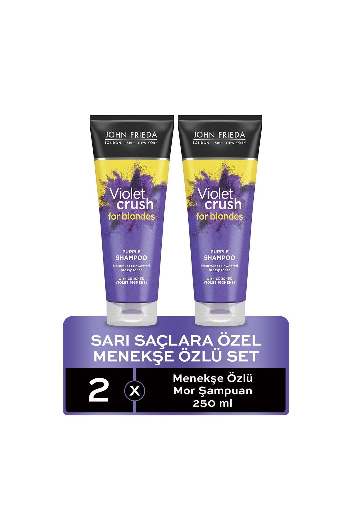 Sarı Saçlara Özel Menekşe Özlü Mor Şampuan 250 ml 2'li
