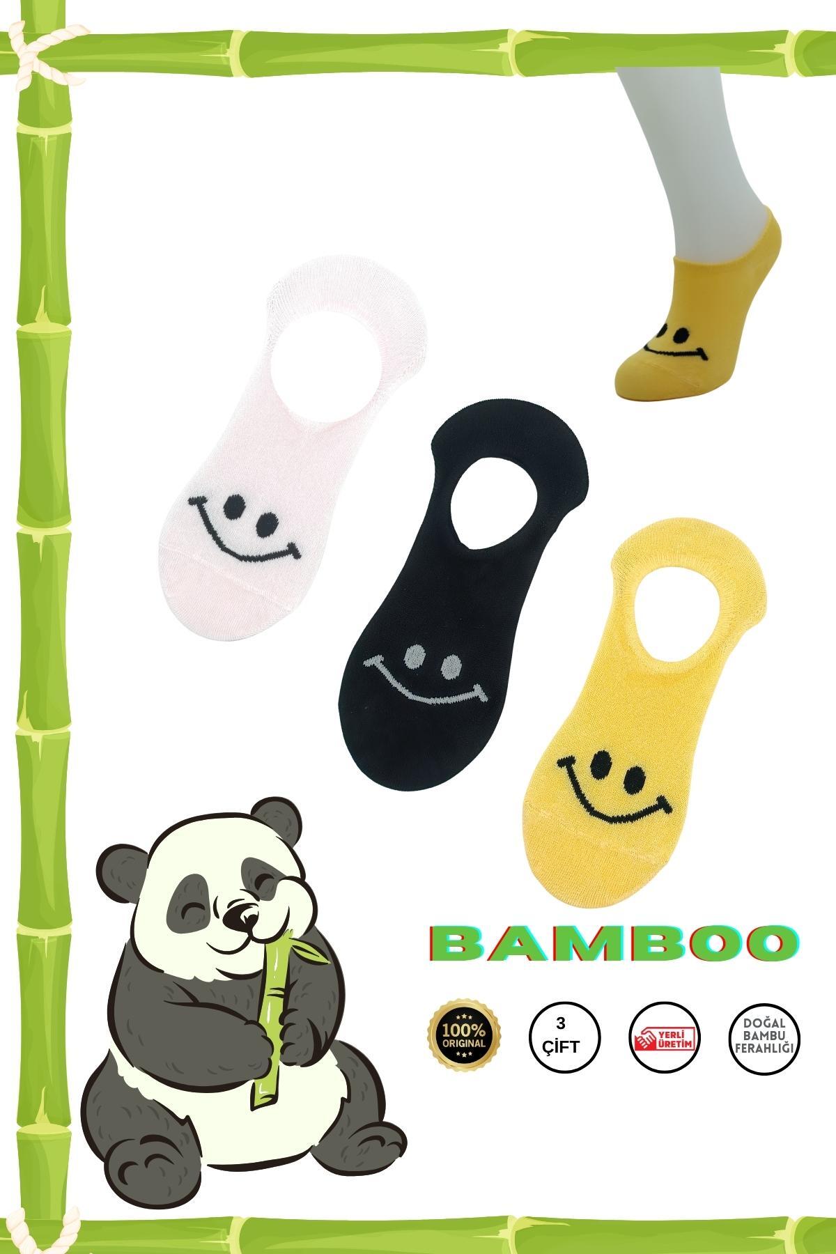 Bambu Görünmez Sneakers Dikişsiz Kadın Çorap (3 Çift) Desenli Kısa Kaliteli Çorap — görsel 2 · VJFGFJ