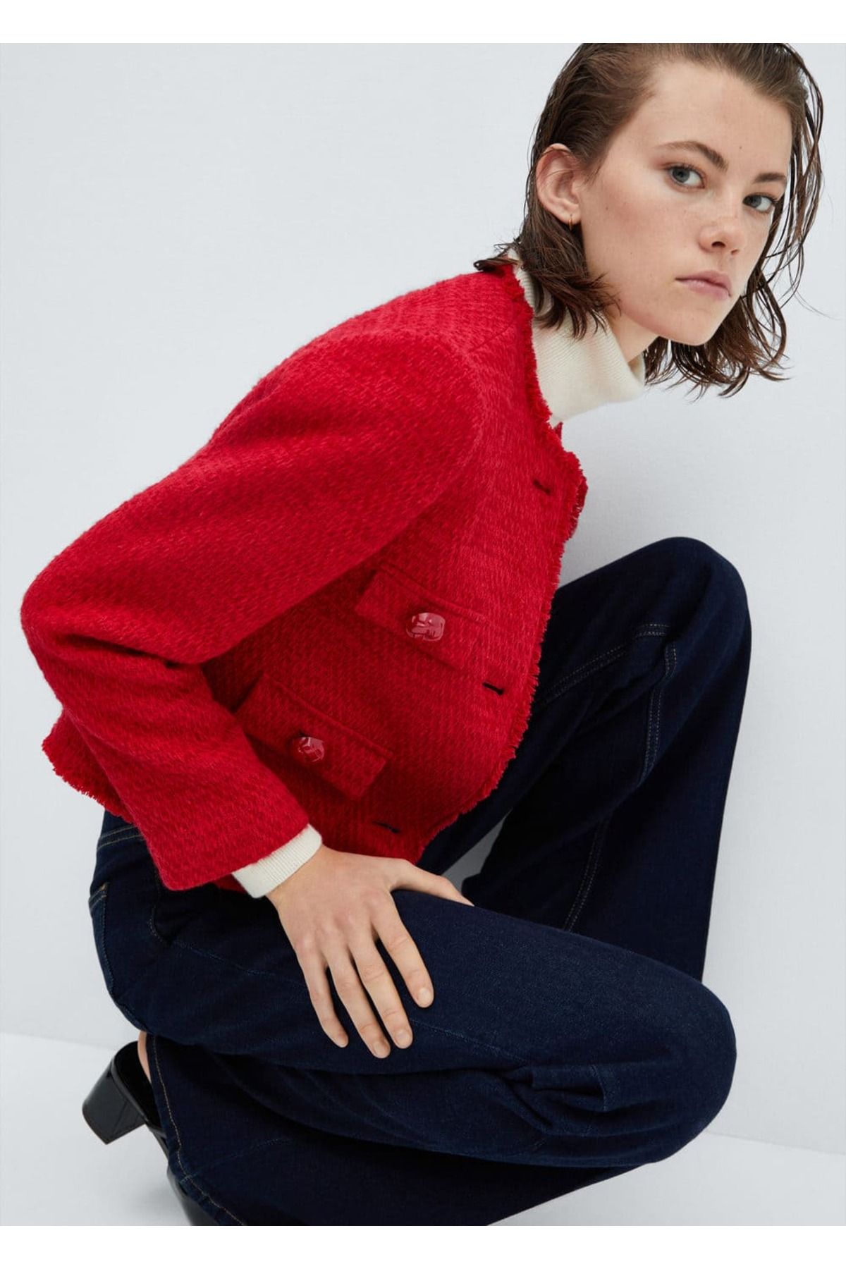 MANGO Woman-Tweed Pocket Jacket 5