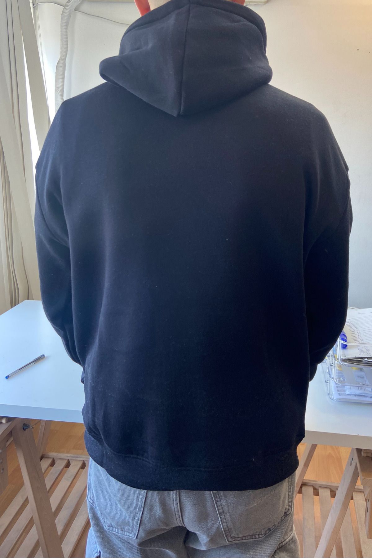 COOL TARZ Black Men s Regular Soft Fuzzy Hooded Sweatshirt with
