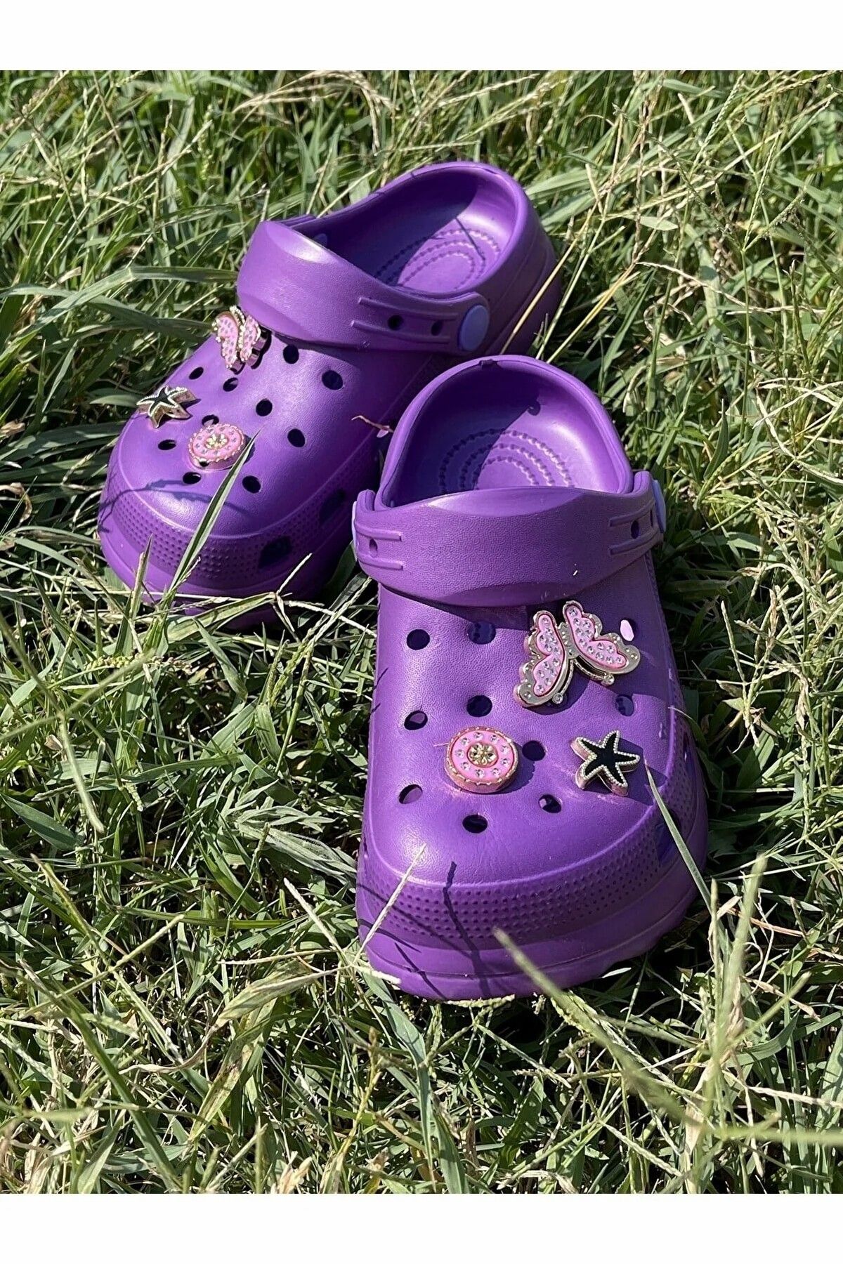 Girls online purple crocs