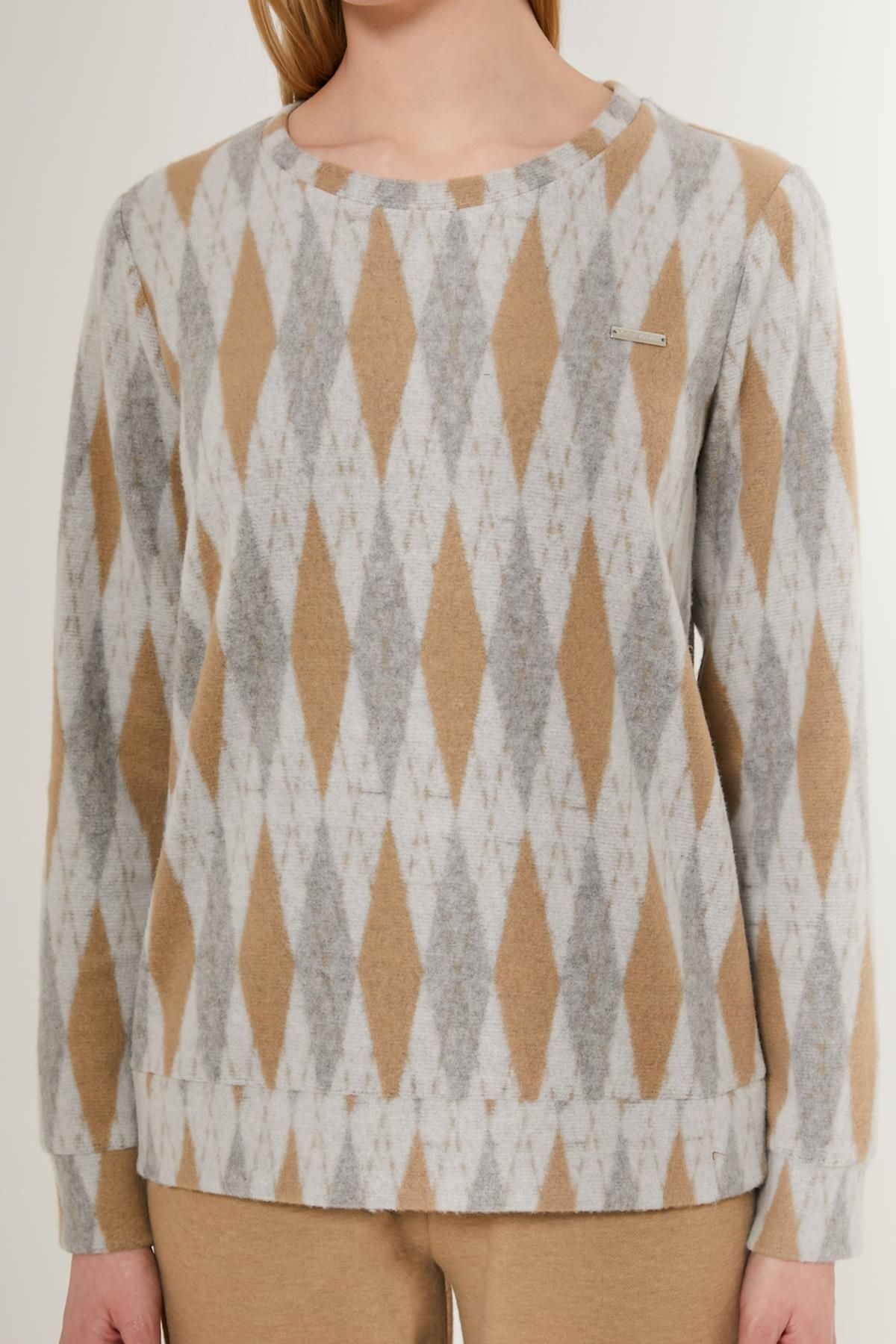 Pierre Cardin Diamond Patterned Winter Women s Pajama Set Trendyol