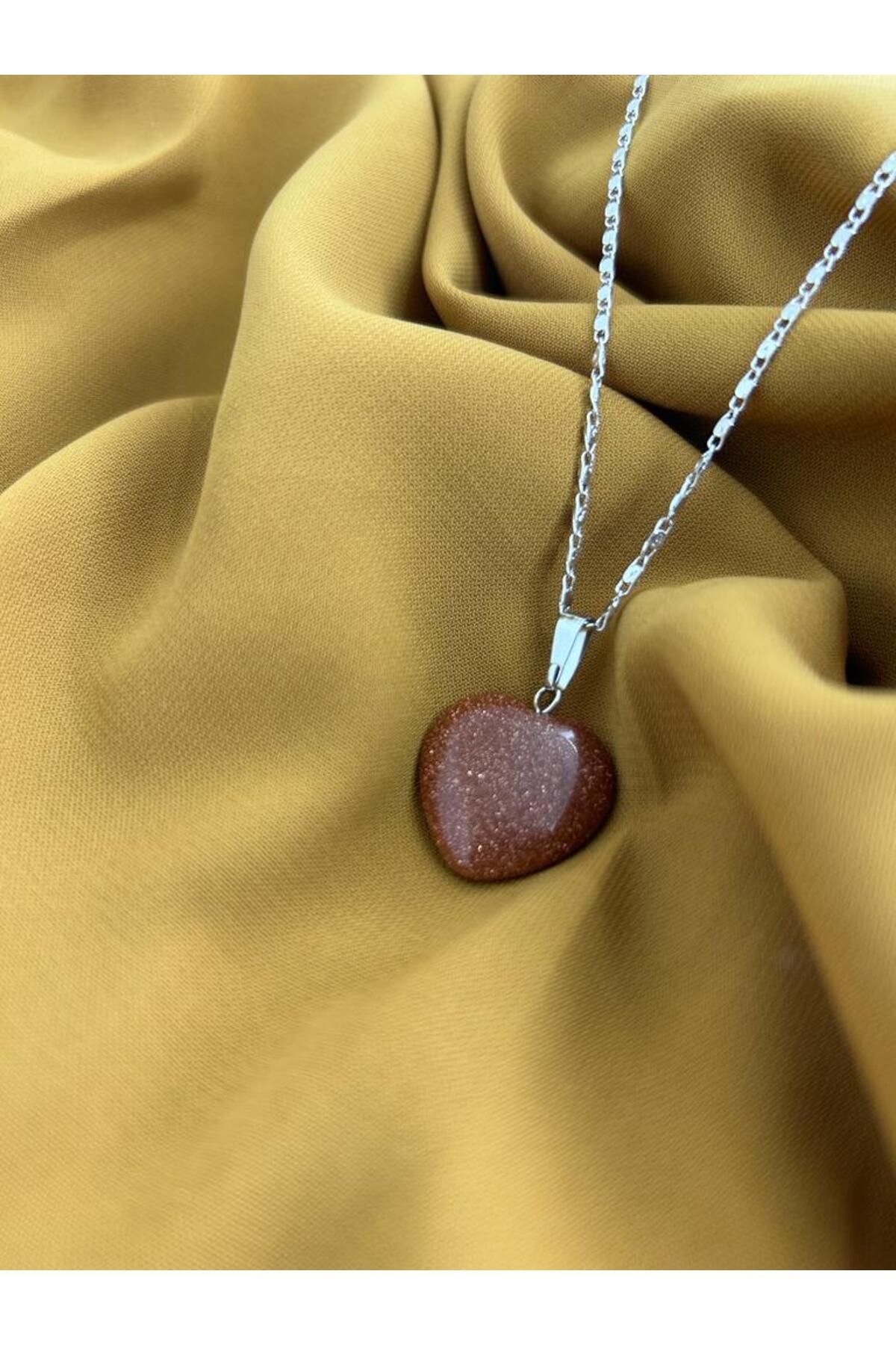 Ersmoda Necklace Brown Natural Stone Trendyol