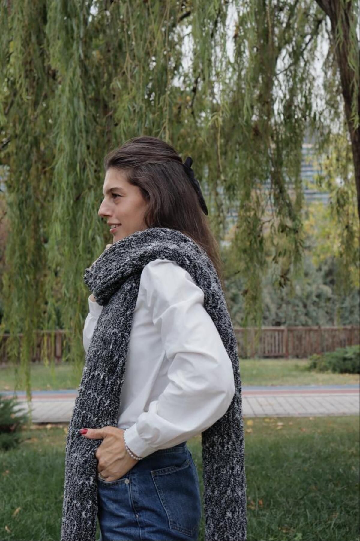 Sweet Things Gift Store Scarf Panda Hand Knitted Scarf 20x200 Cm