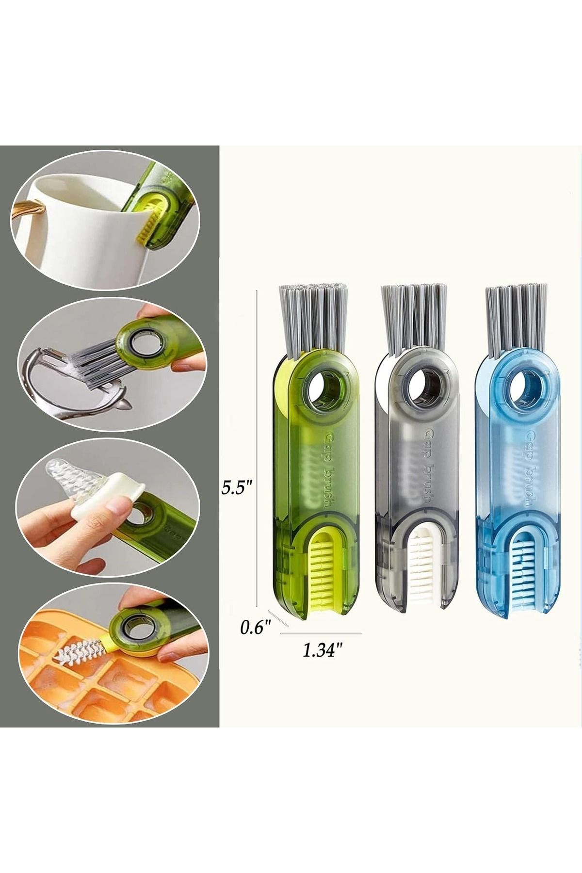 Sensoria-3 Function Multi-Purpose Dish Cleaning Brush Cup Thermos Baby Bottle Auto Cleaning Brush 7