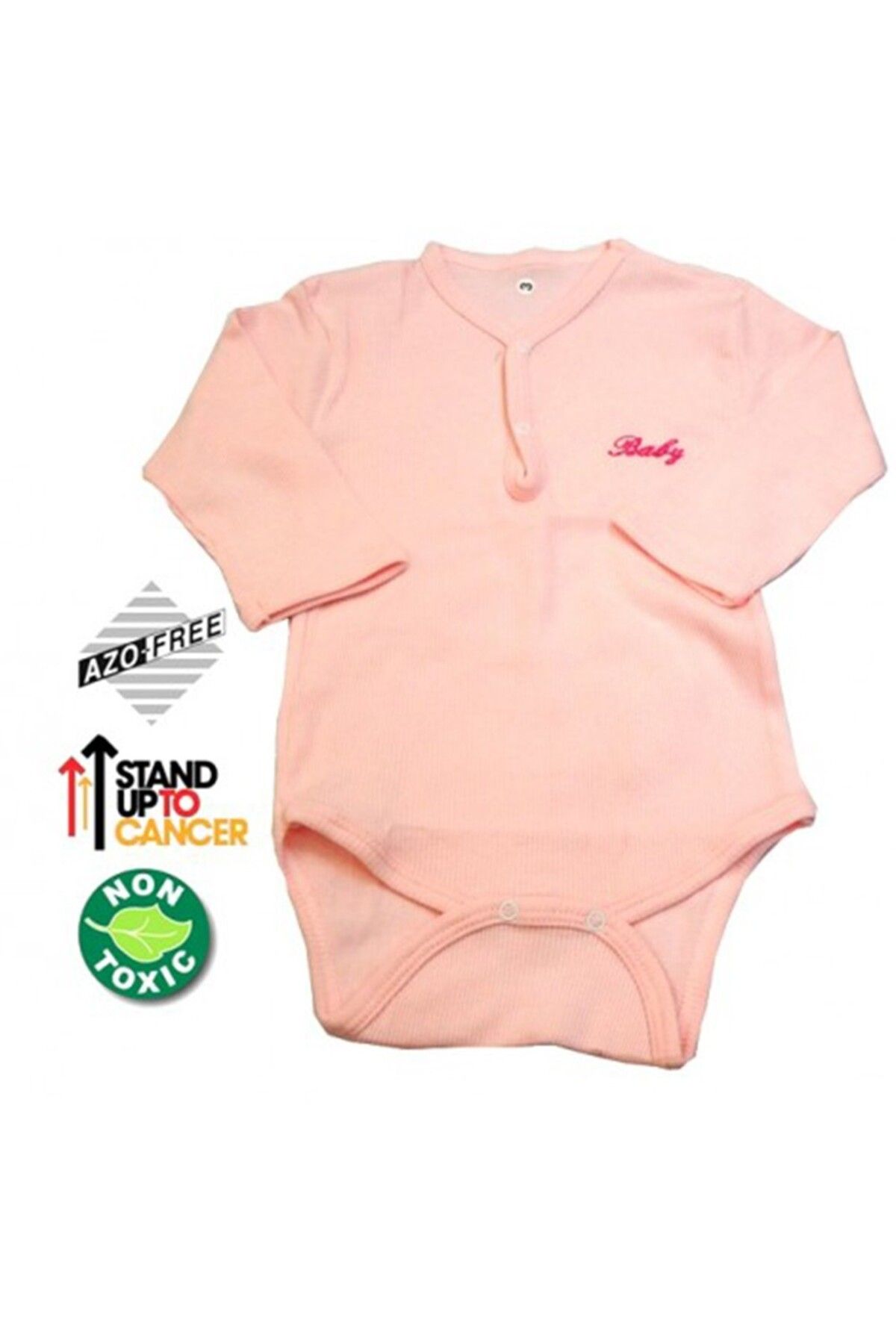 Sema Baby Uzun Kol Kaşkorse Badi (Body) - Pembe 6-12 Ay