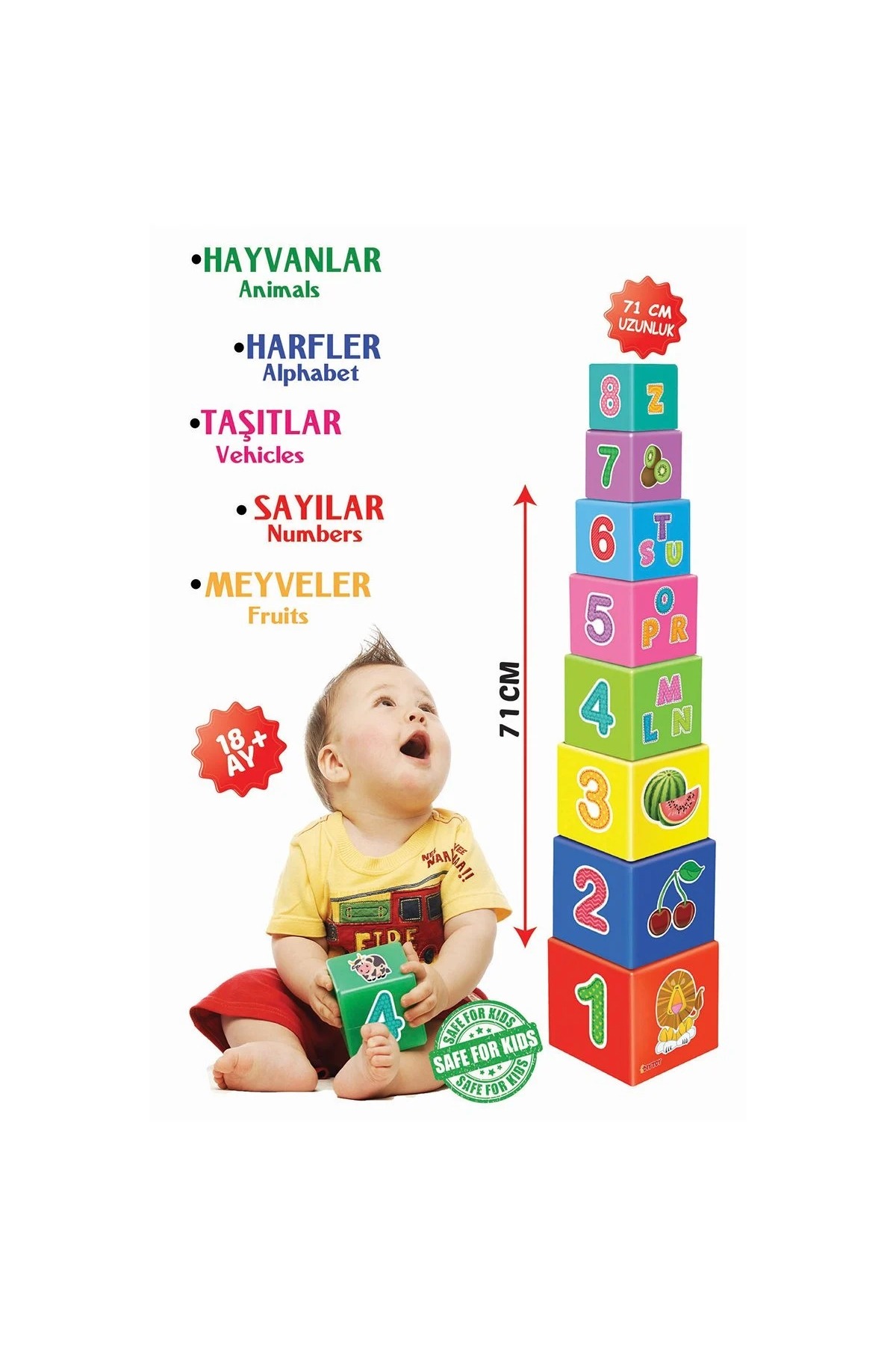 Trainer Balance Tower Game 71 cm - Balance Cubes Tower Game