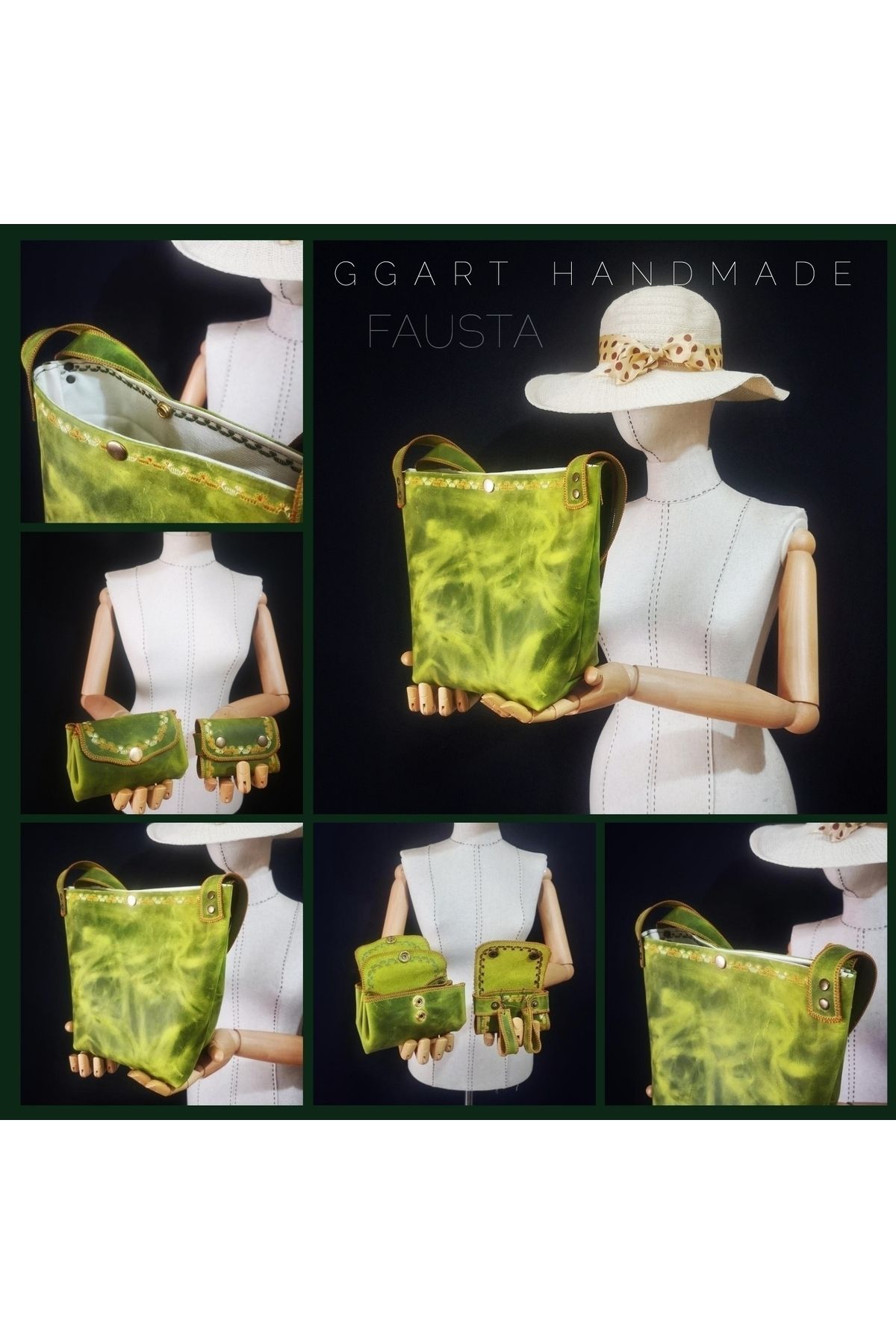 Genuine Leather Handmade Bag, Women Shoulder Bag, Crossbody Bag, Tote Bag Purse Set Gg2