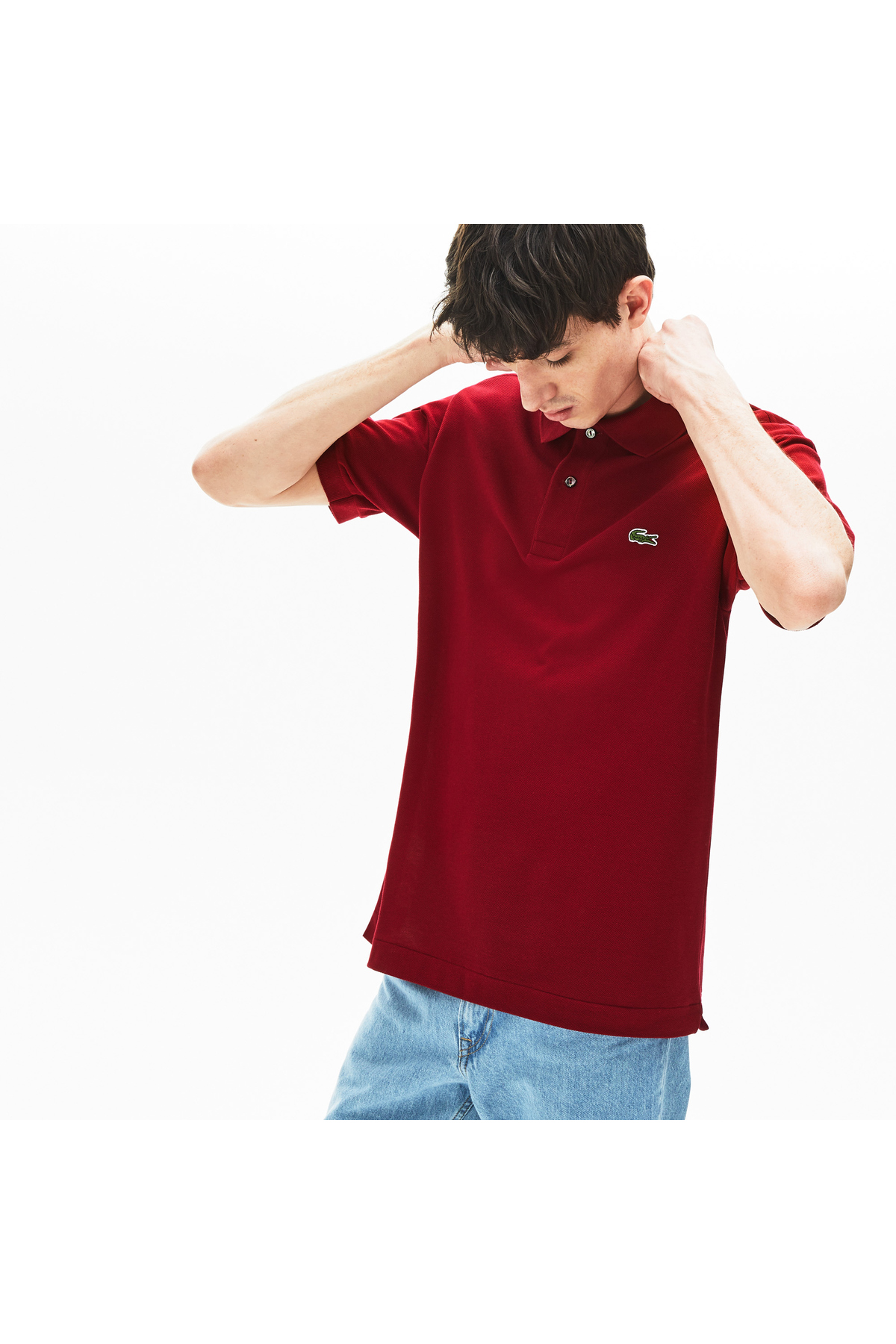 Lacoste مردانه کلاسیک Fit L.12.12 Claret Red Polo