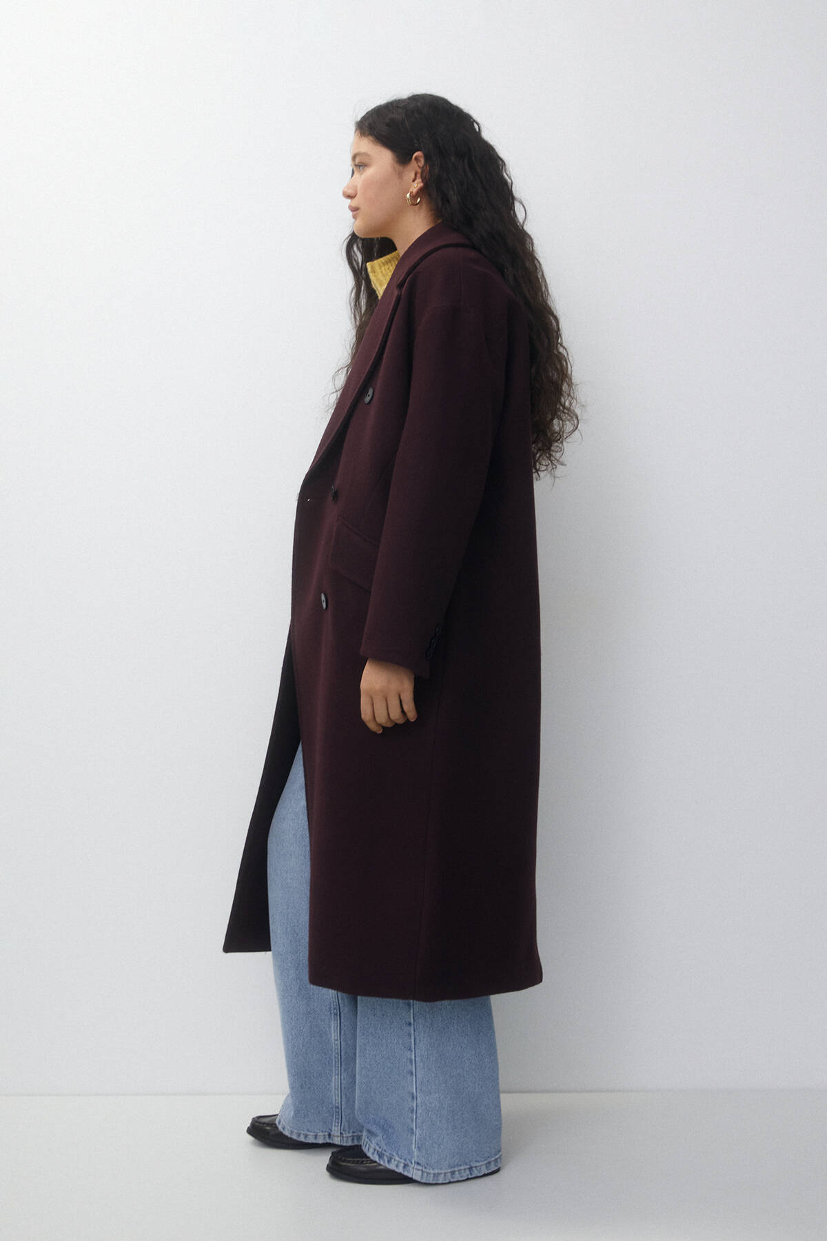 Pull & Bear Uzun oversize kaşe kaban Fiyatı, Yorumları Trendyol