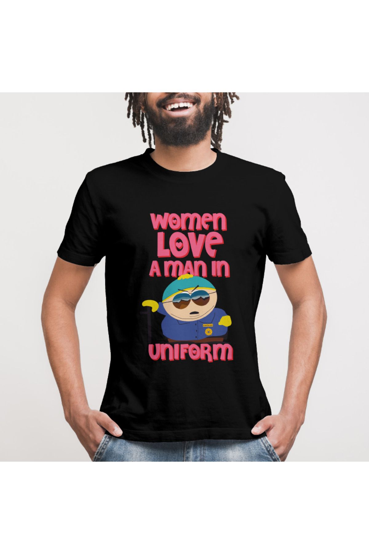 Built By Crazy-Unisex Cartman Woman Love A Man In Uniform T-Shirt 3