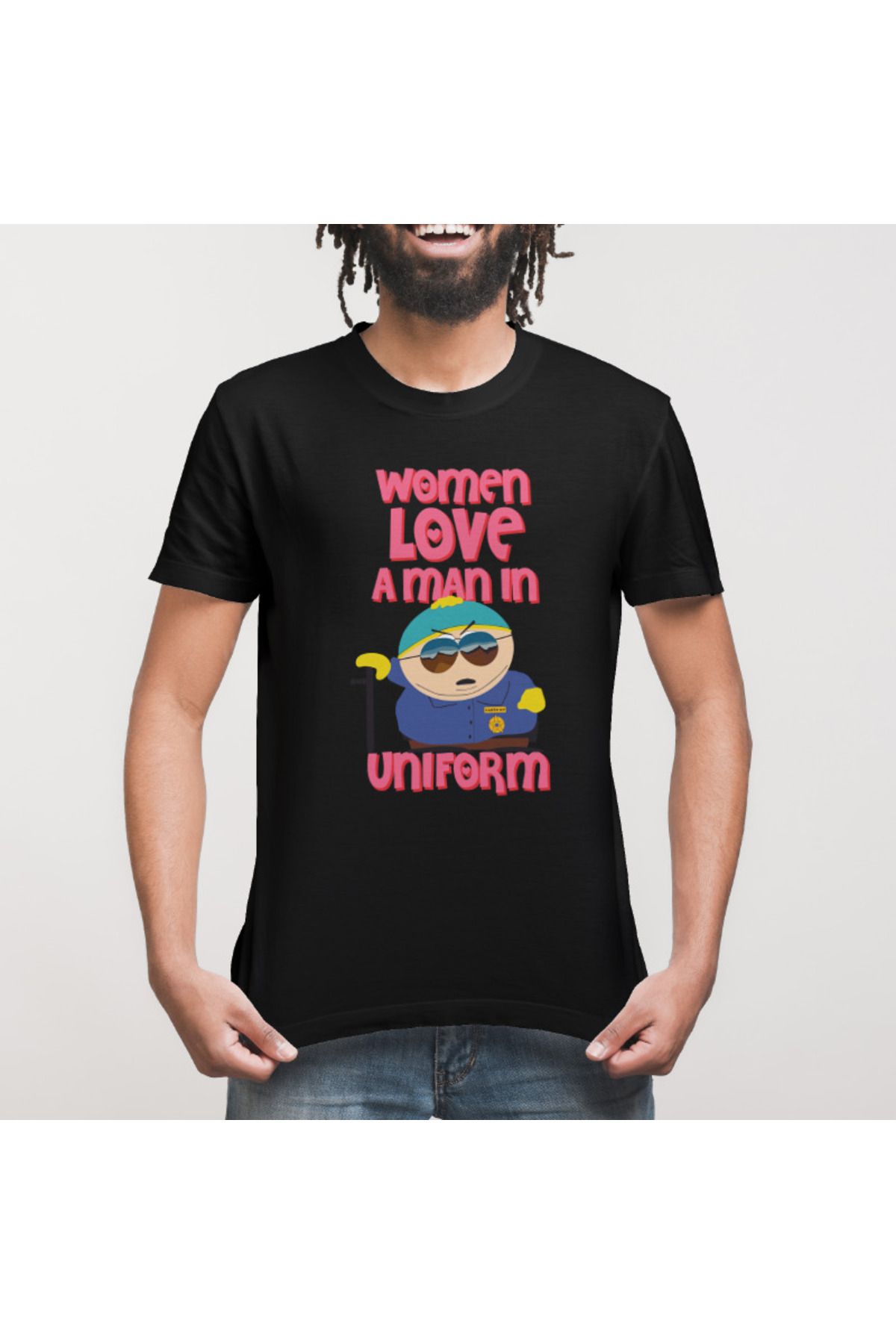 Built By Crazy-Unisex Cartman Woman Love A Man In Uniform T-Shirt 2
