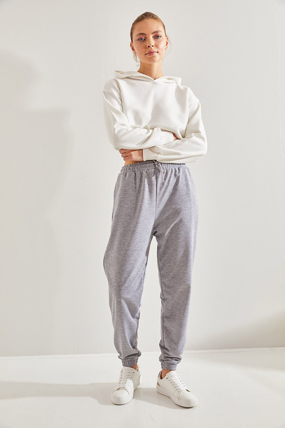 Bianco Lucci-Women's Two Thread Sweatpants with Elastic Waist and Cuffs 5