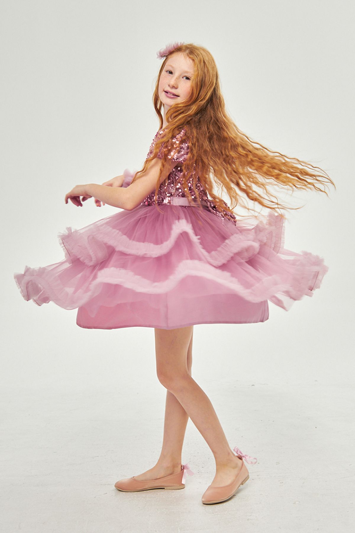 Jolanda-FLUFFY SKIRT SEQUINED GIRL'S DRESS 4
